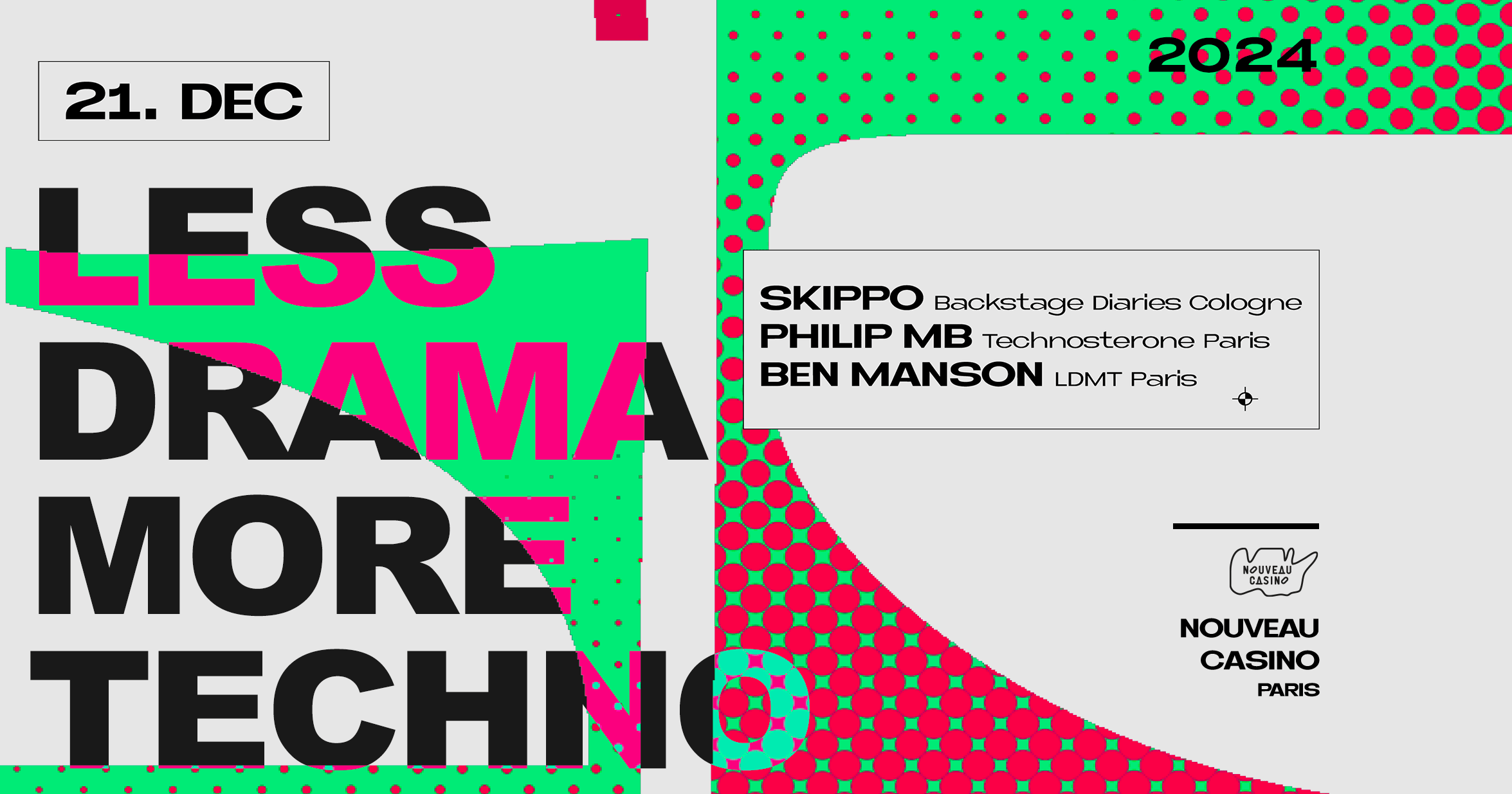 Less Drama More Techno W/ Philip Mb, Skippo & Ben Manson