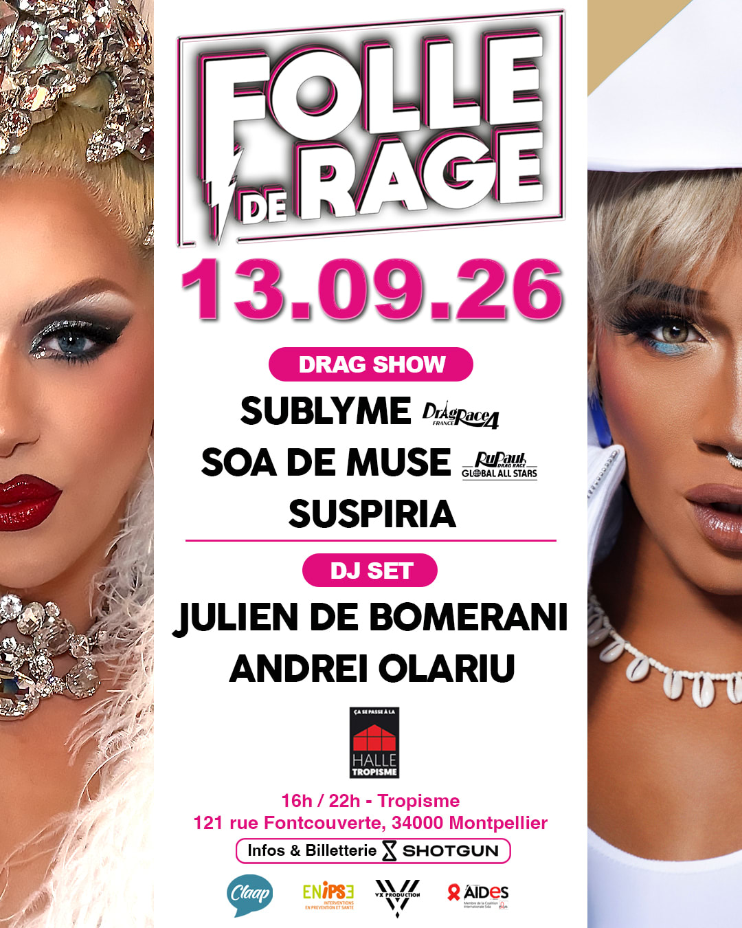 Dim 13/09 - Folle De Rage X Tropisme - Tea Dance & Drag !