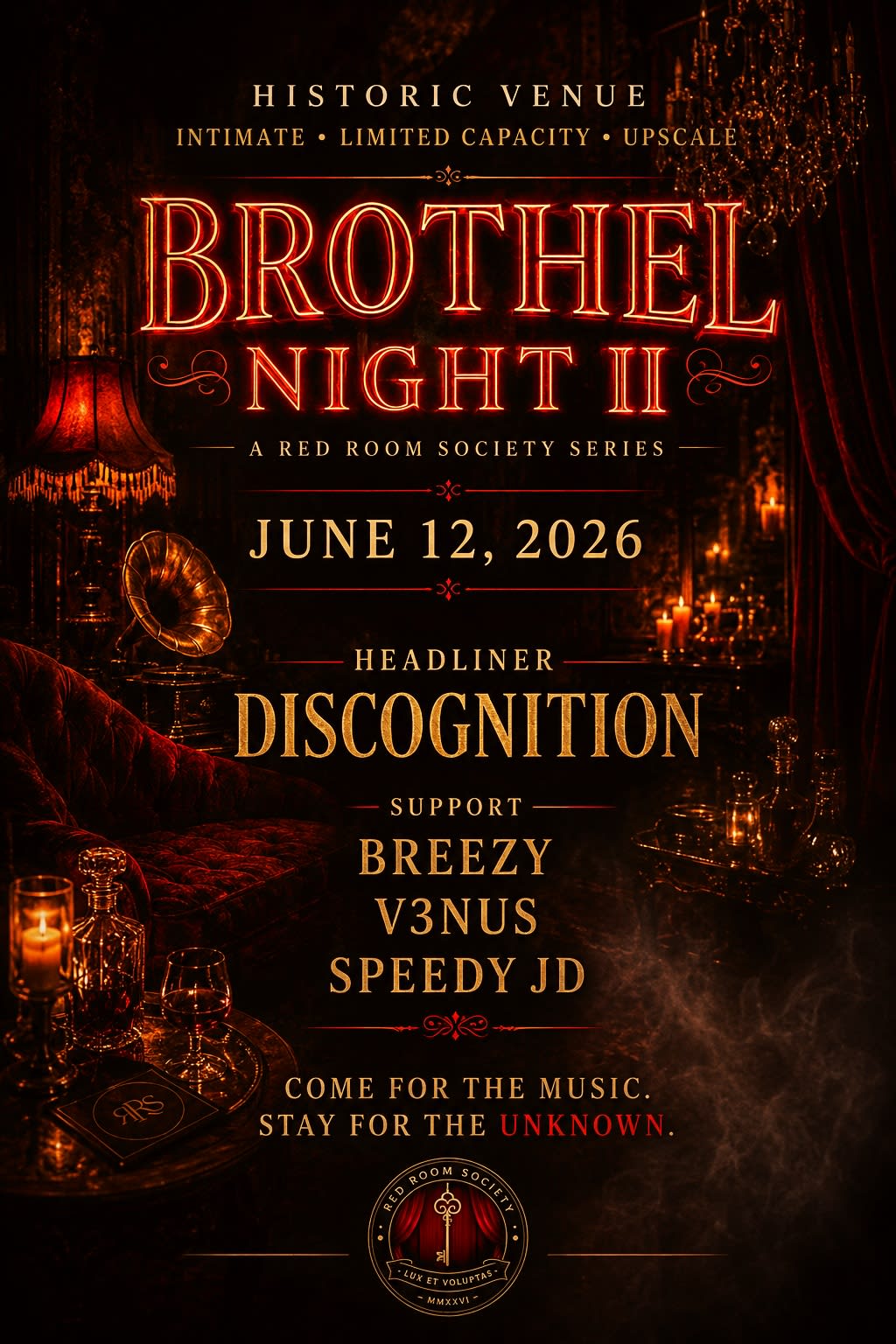 Red Room Society Presents: Discognition (Brothel Night II)