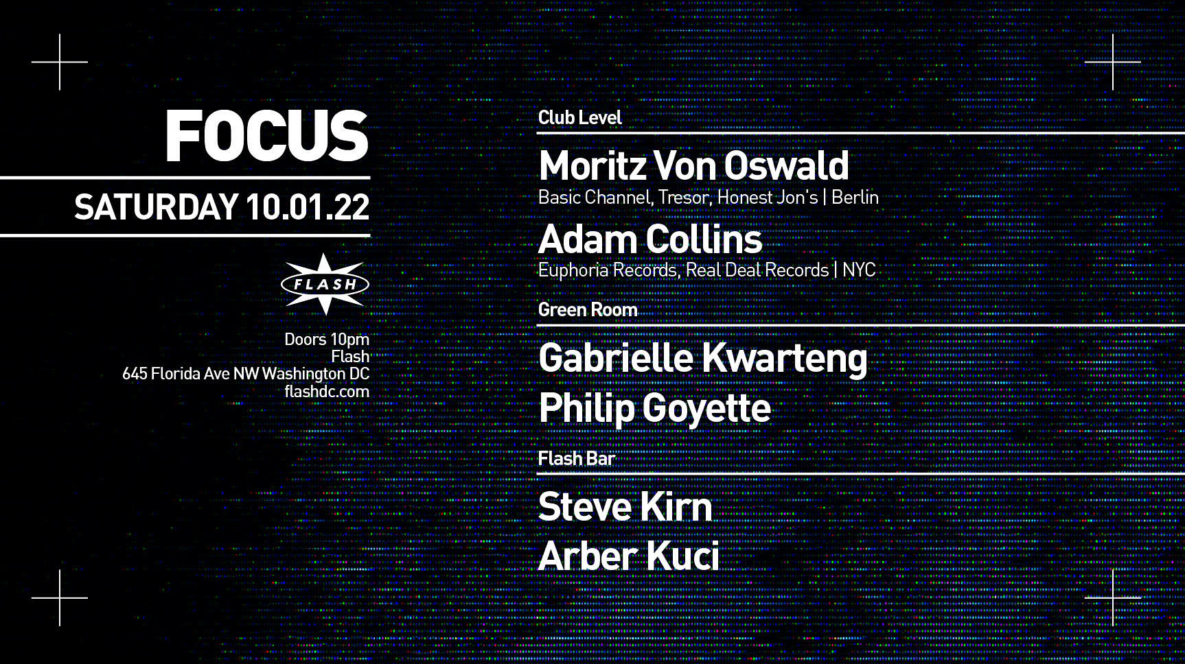 Focus: Moritz Von Oswald - Adam Collins - Gabrielle Kwarteng