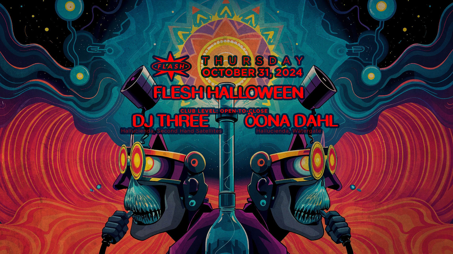 Flesh Halloween: Dj Three & Öona Dahl [Open-To-Close]