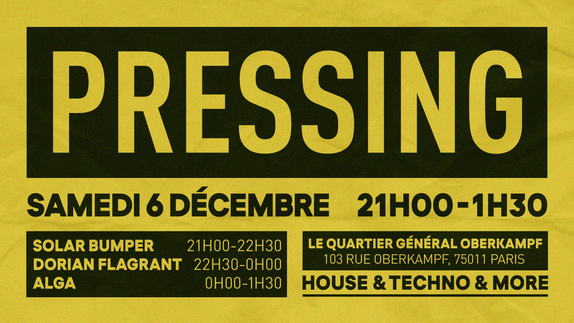 Pressing - Le Quartier Général Oberkampf