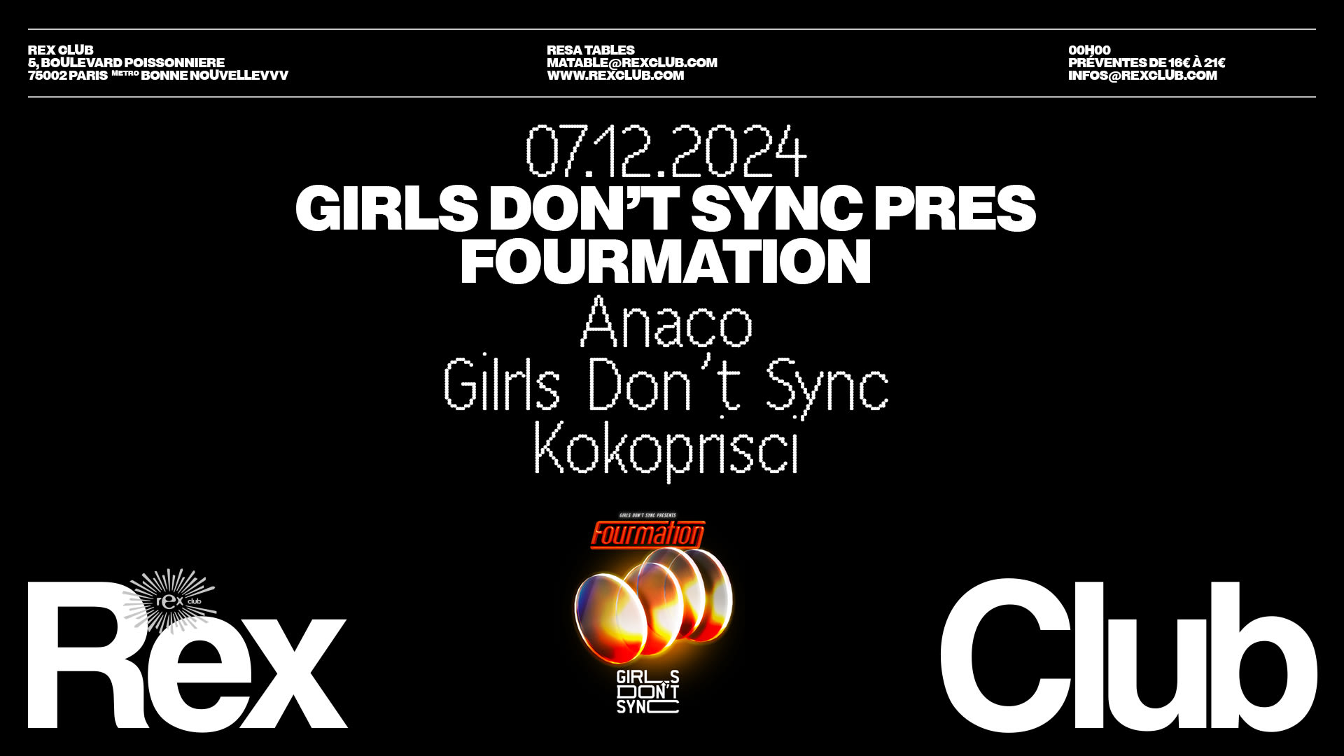 Girls Don't Sync Presents Fourmation: Anaco, Kokoprisci