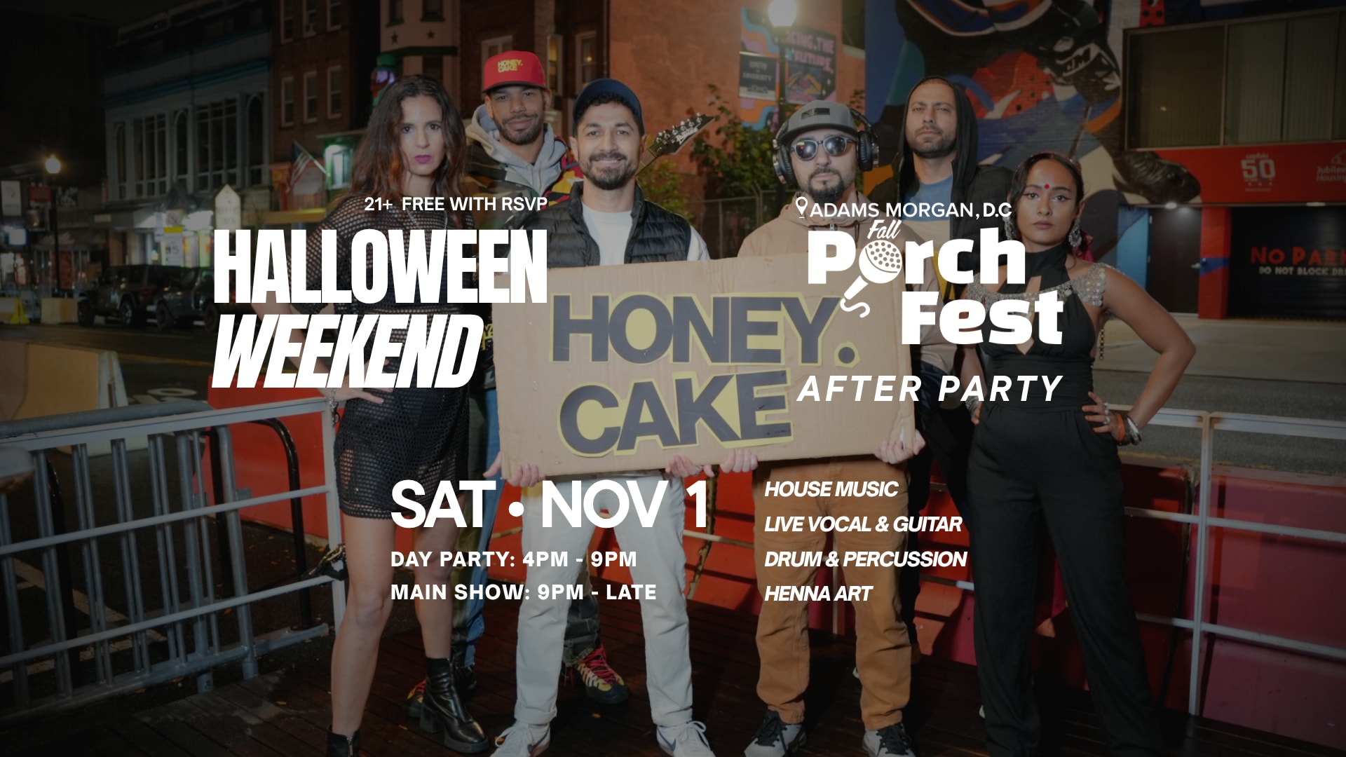 Halloween Weekend X Porchfest Afterparty: Honey.Cake Live