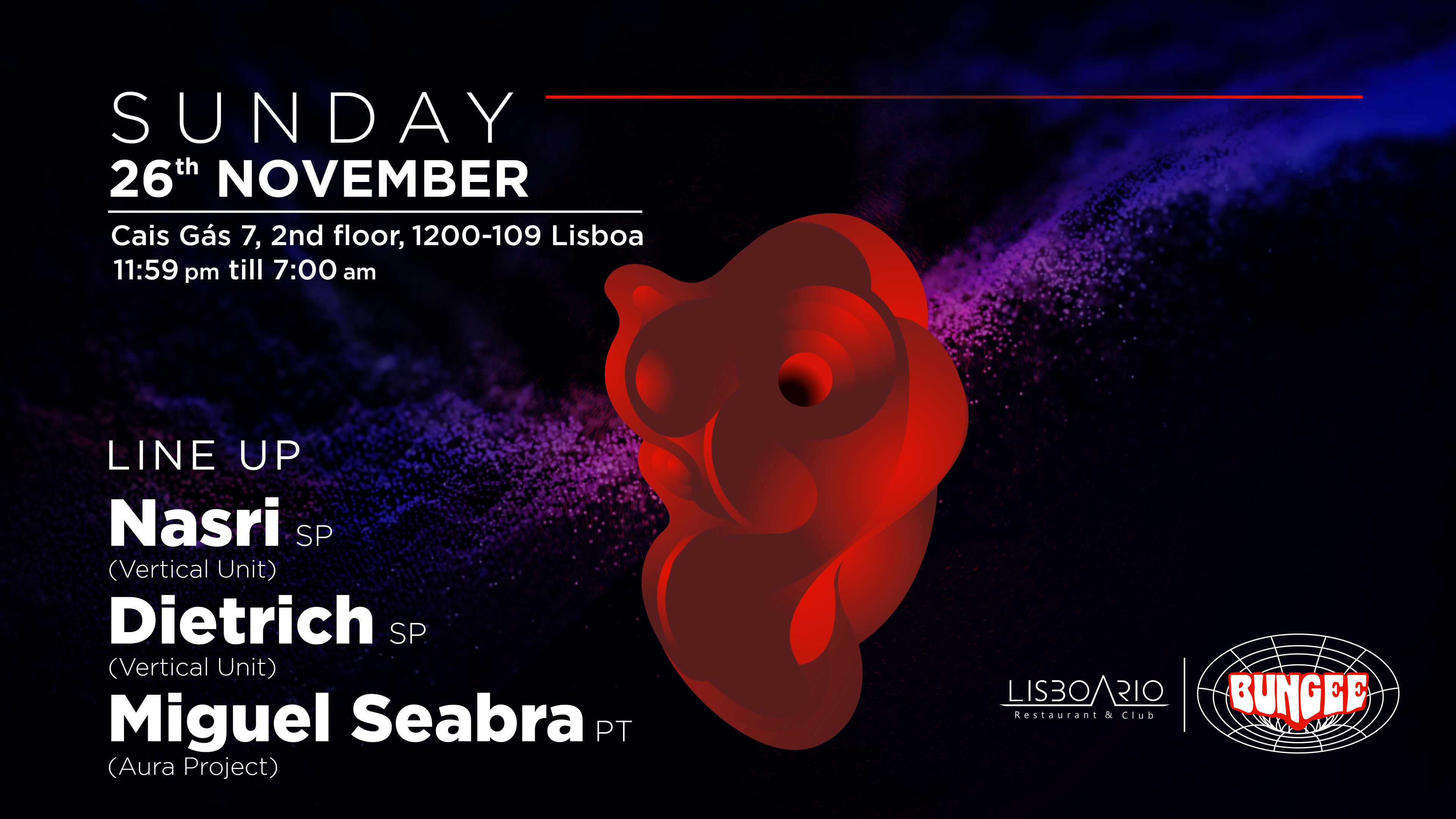 Dietrich • Nasri • Miguel Seabra | Sun 26 Nov • Lisboa Rio