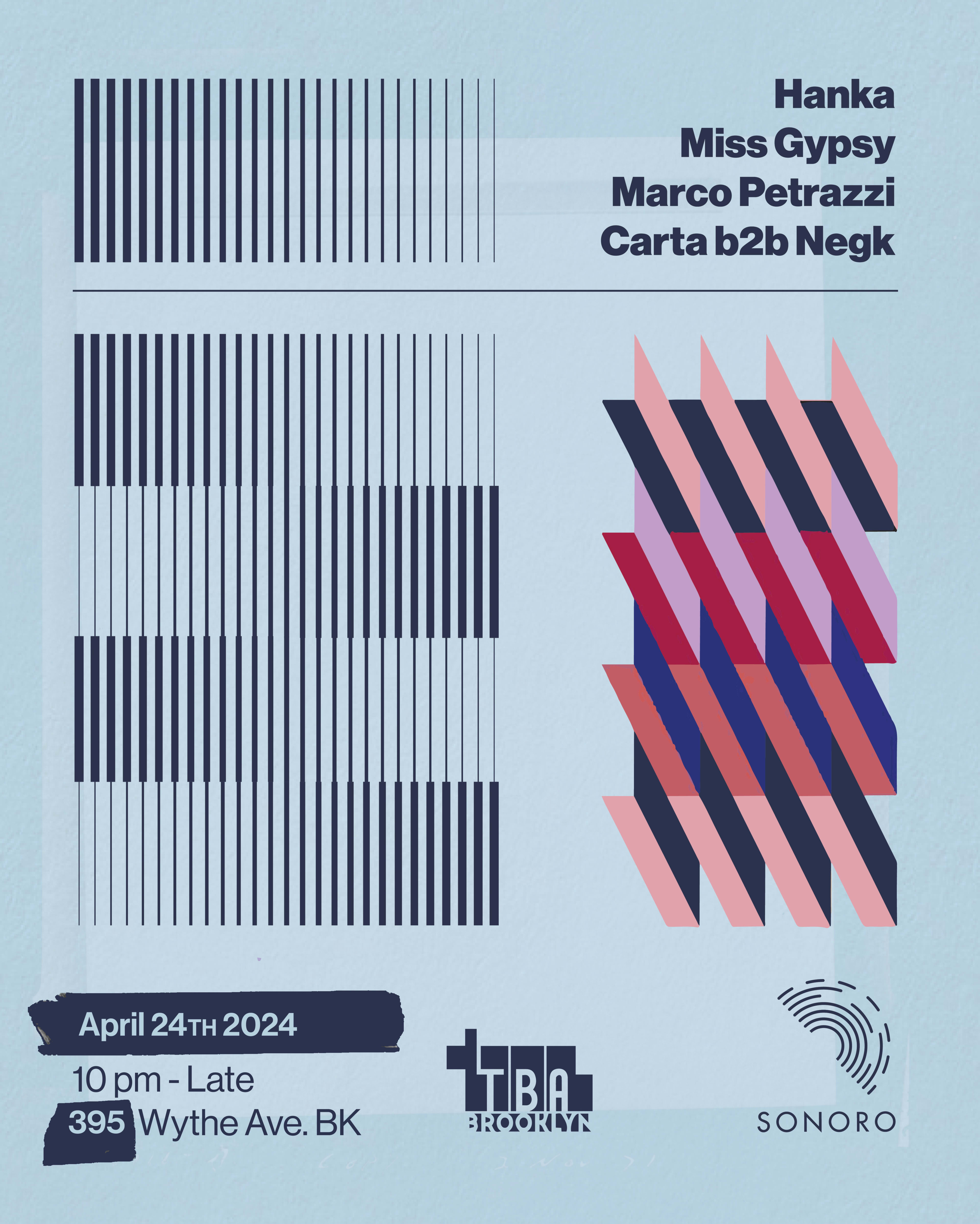 Sonoro: Hanka, Miss Gypsy, Marco Petrazzi, Carta B2b Negk
