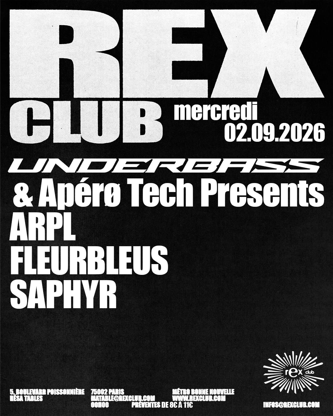 Underbass & Aperotech Presents: Arpl, Fleurbleus, Saphyr