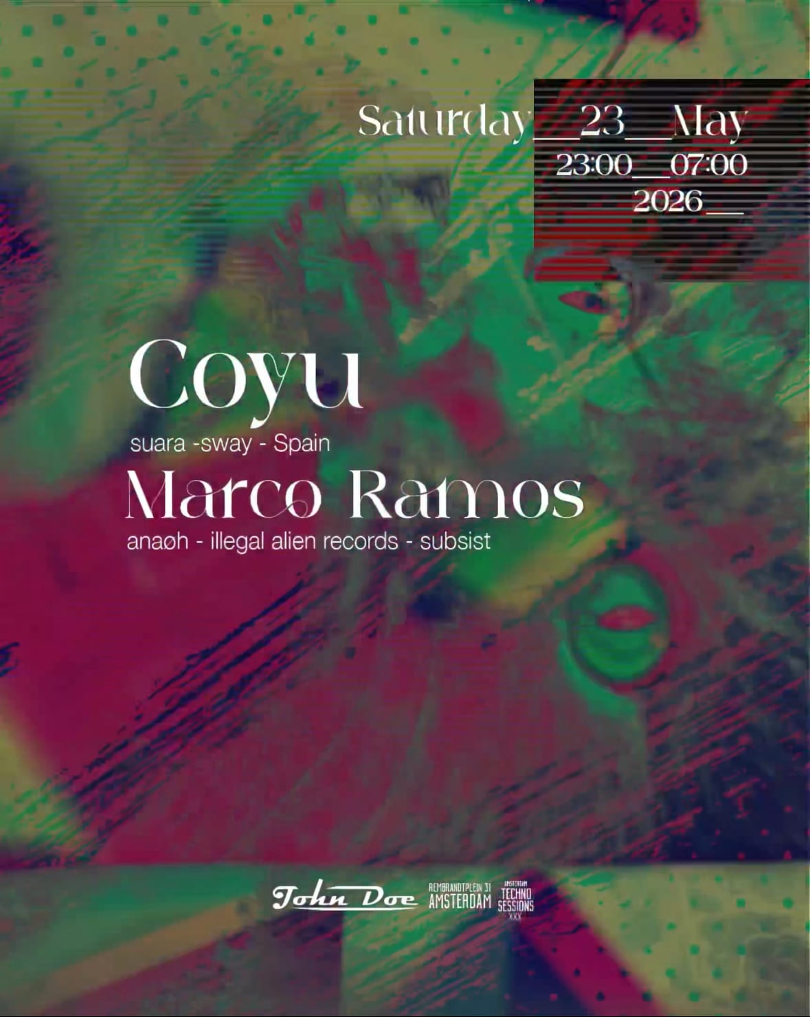 Amsterdam Techno Sessions With Coyu (Suara - Sway) Spain
