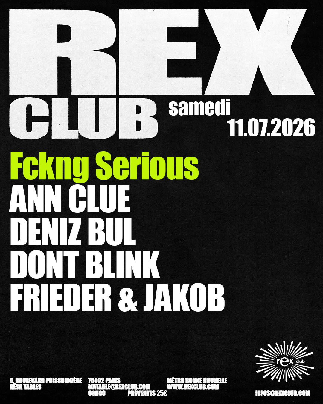 Fckng Serious: Ann Clue, Deniz Bul, Dont Blink & More