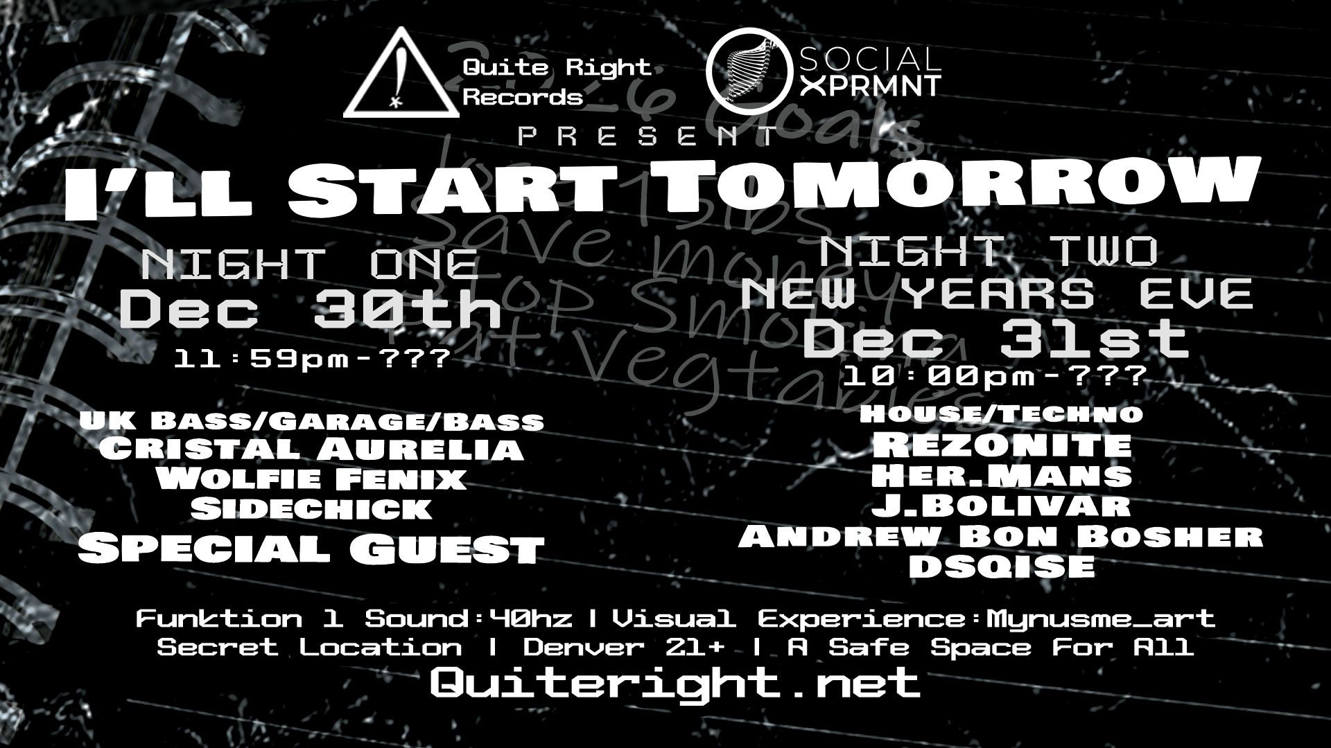 I'll Start Tomorrow Nye [2-Day]