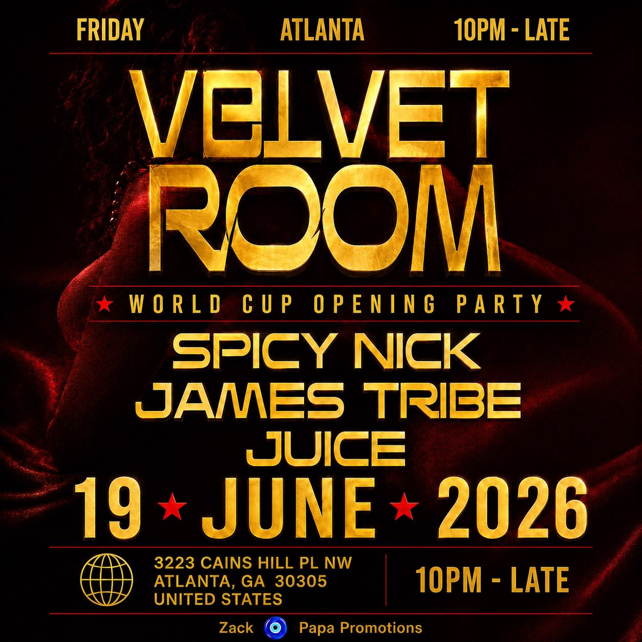 Velvet Room Presents: World Cup Opening Party