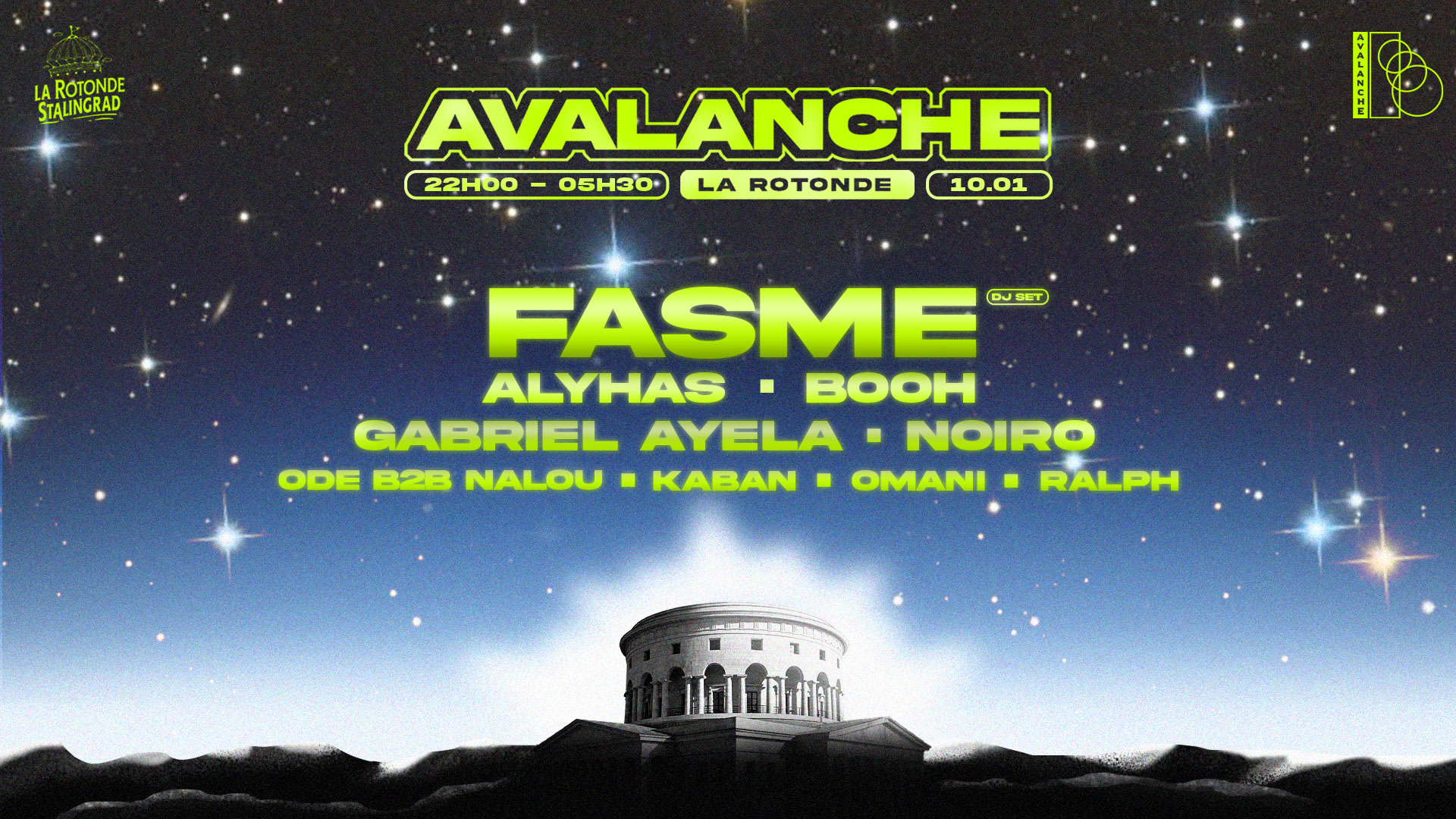 Avalanche : Fasme · Alyhas · Booh · Gabriel Ayela & More