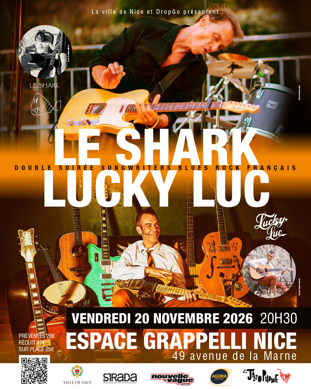 Lucky Luc + Le Shark / 20 Novembre / Espace Grappelli À Nice