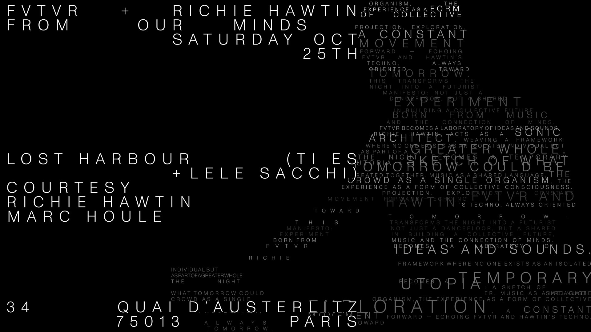 From Our Minds : Richie Hawtin, Courtesy, Lost Harbour