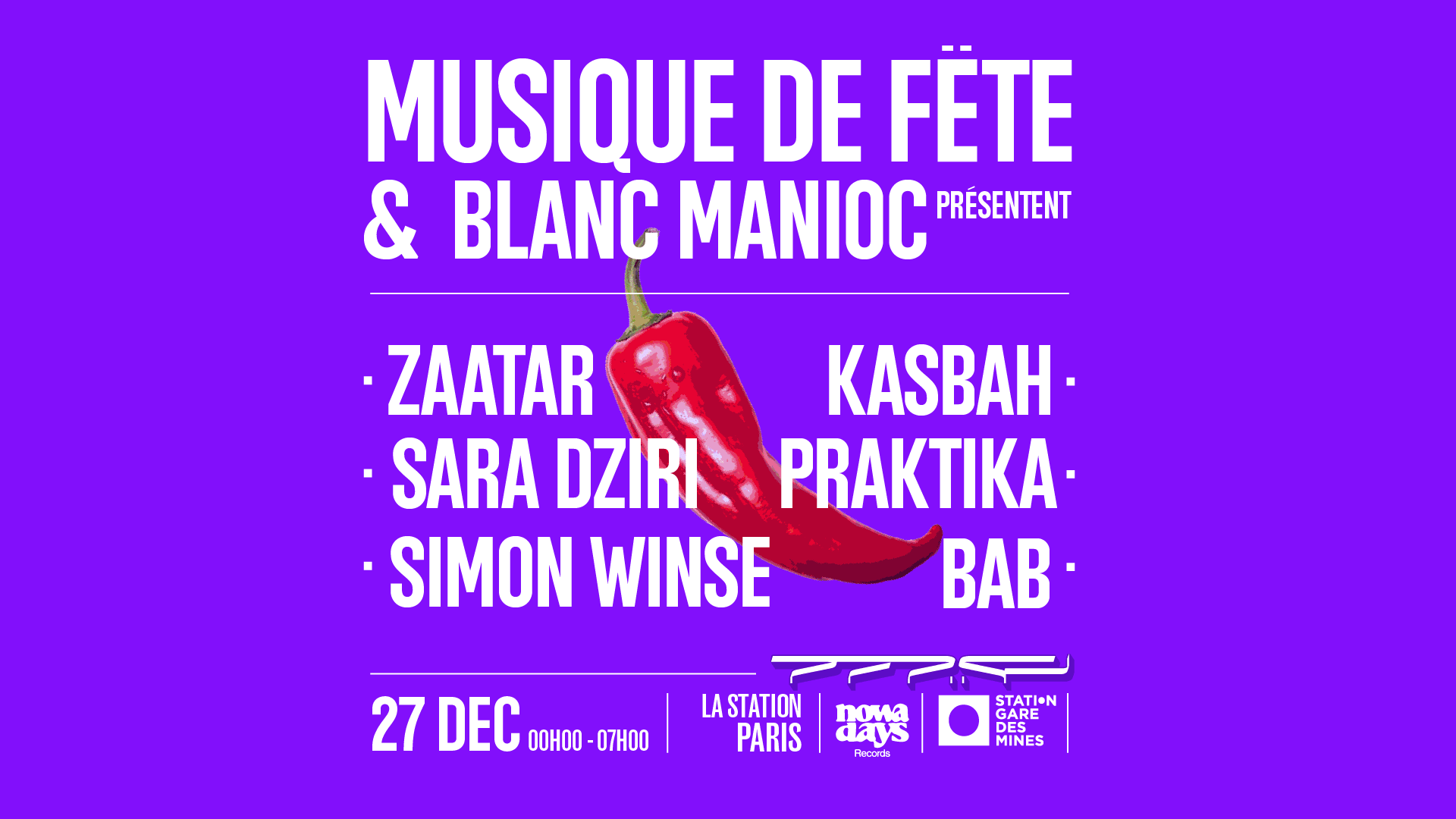 Musique De Fëte X Blanc Manioc @ La Station