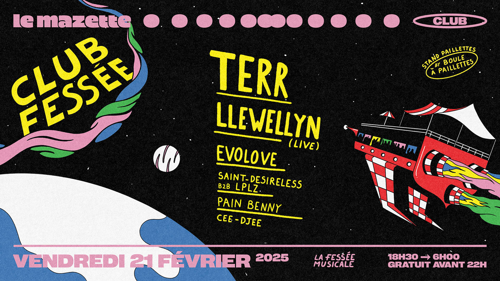 Club Fessée • Terr, Llewellyn (Live), Evolove, Pain Benny