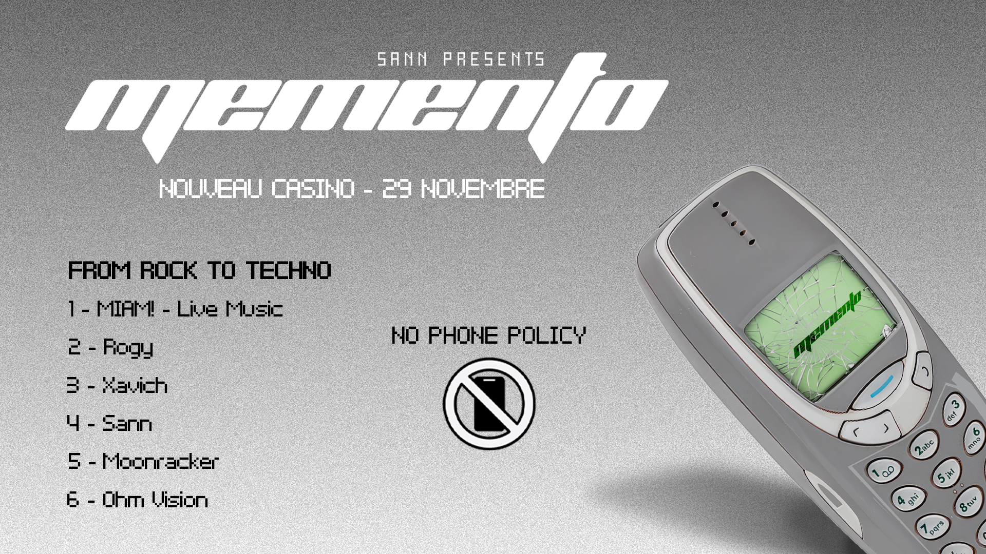 Memento - From Rock To Techno - Nouveau Casino [No Phones]