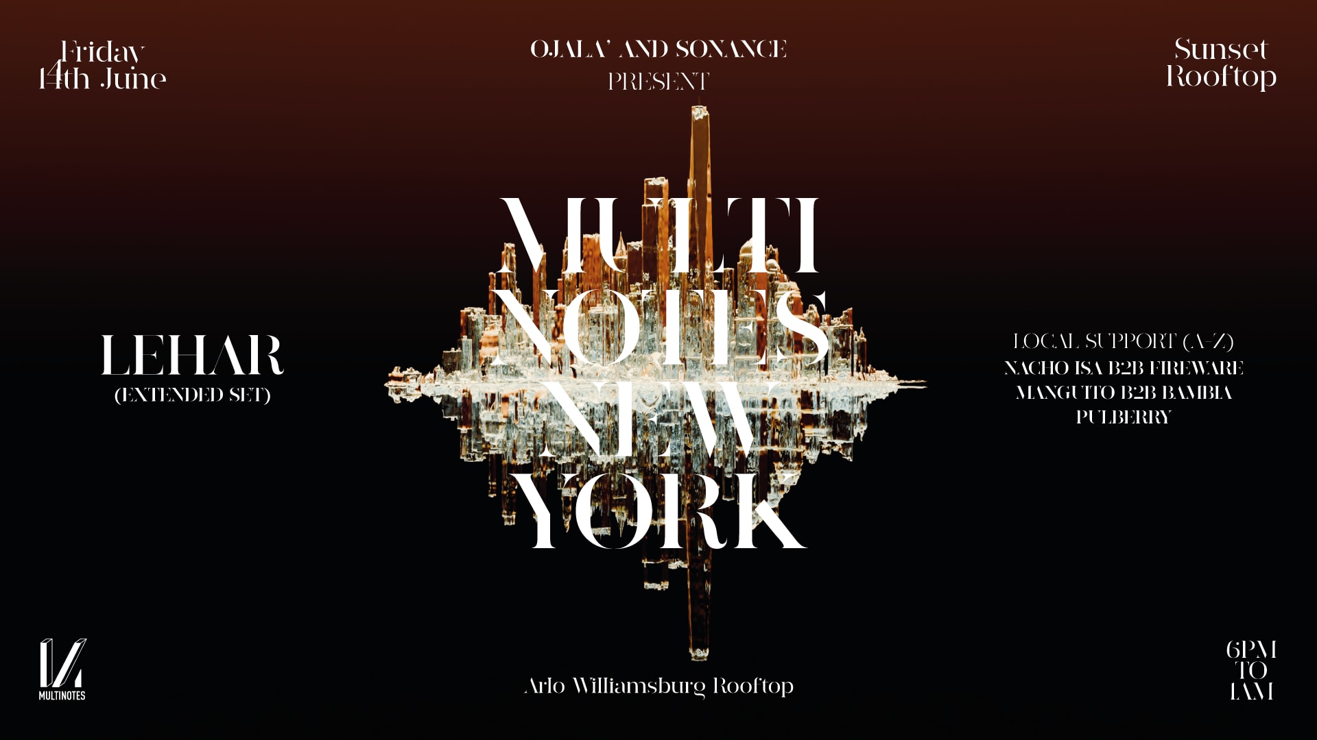 Multinotes New York Sunset Rooftop Party