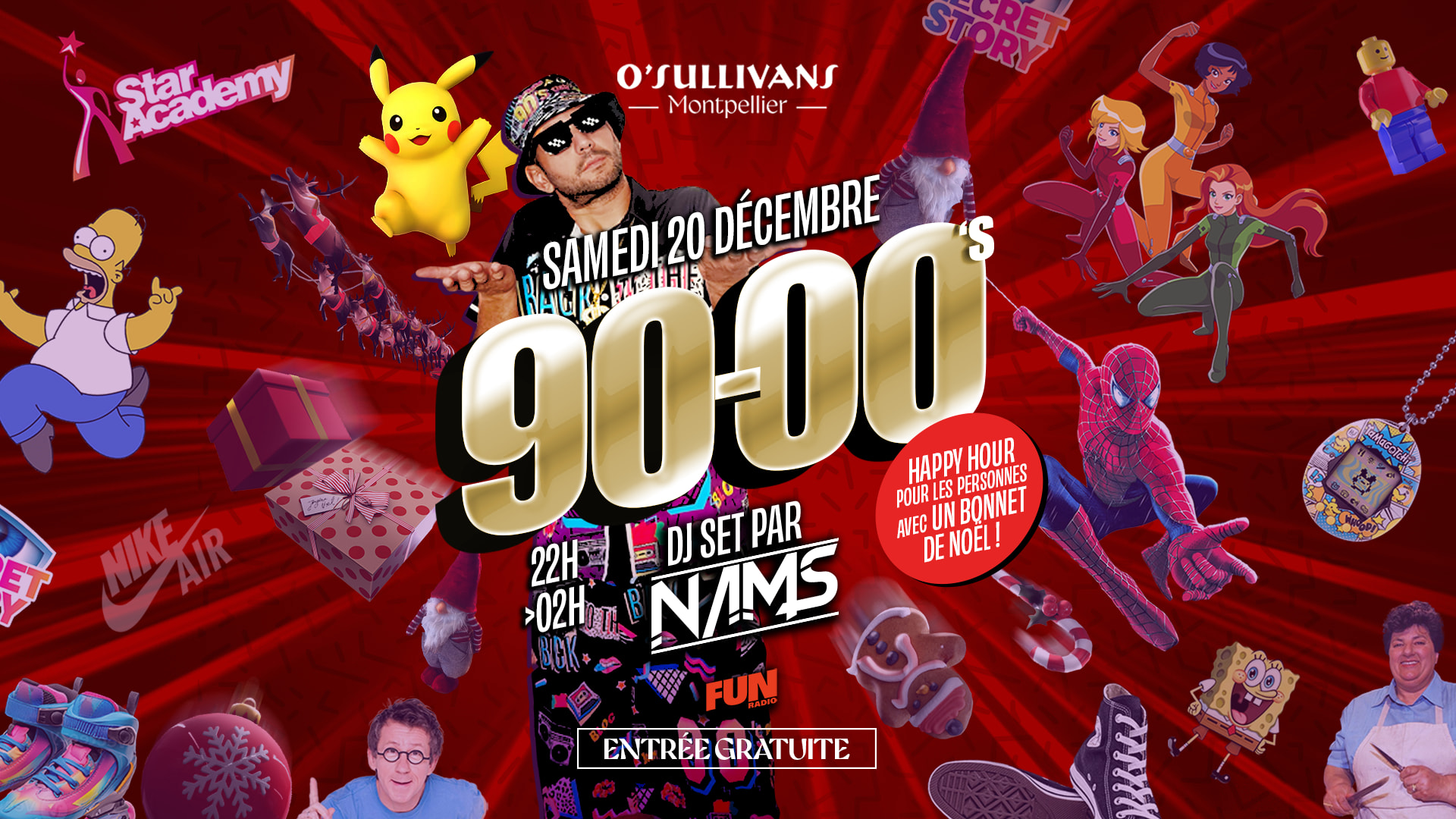 Soirée 90's 2000's Décembre - O'sullivans Pub Montpellier