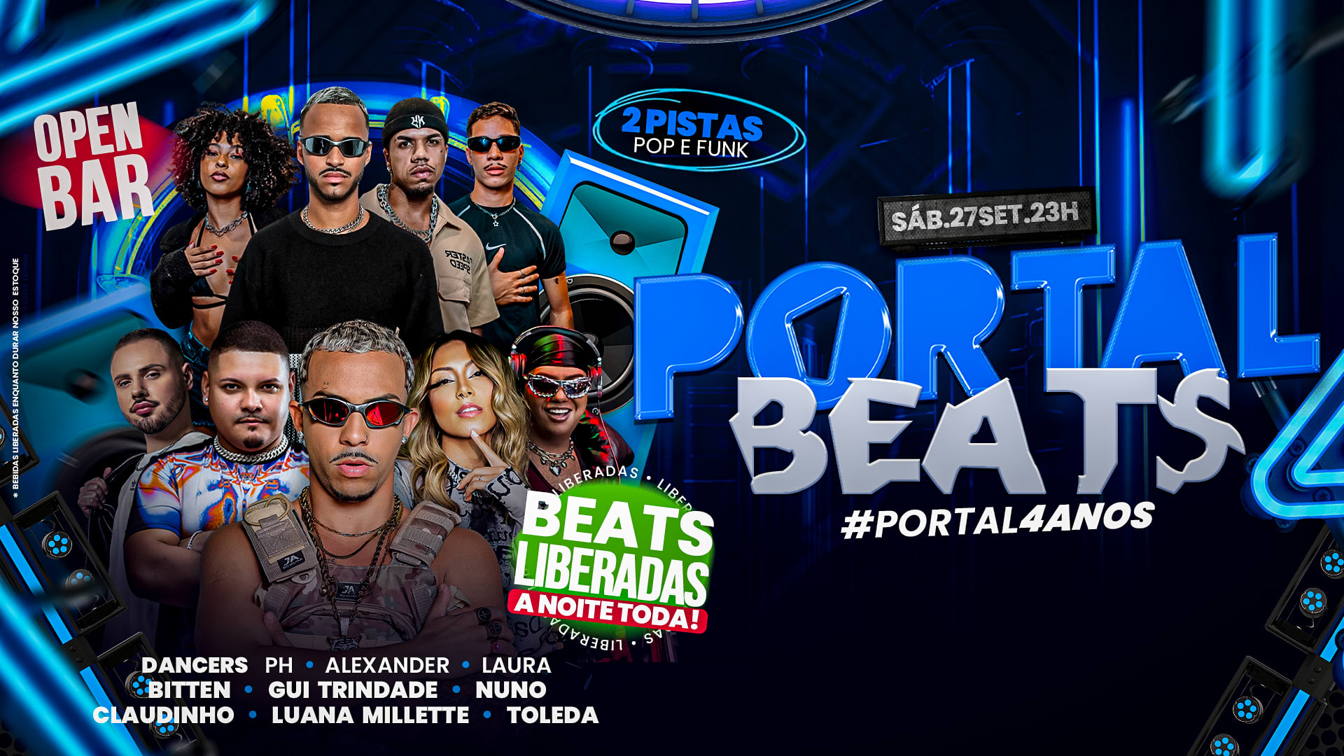 Portal Beats - 4 Anos •Sábado• Open Bar + Beats A Noite Toda
