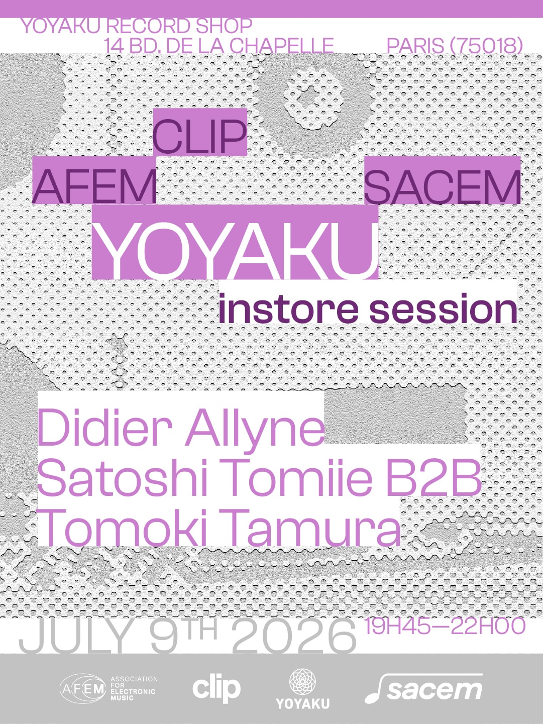 Instore Session With Satoshi Tomiie B2b Tomoki Tamura & More