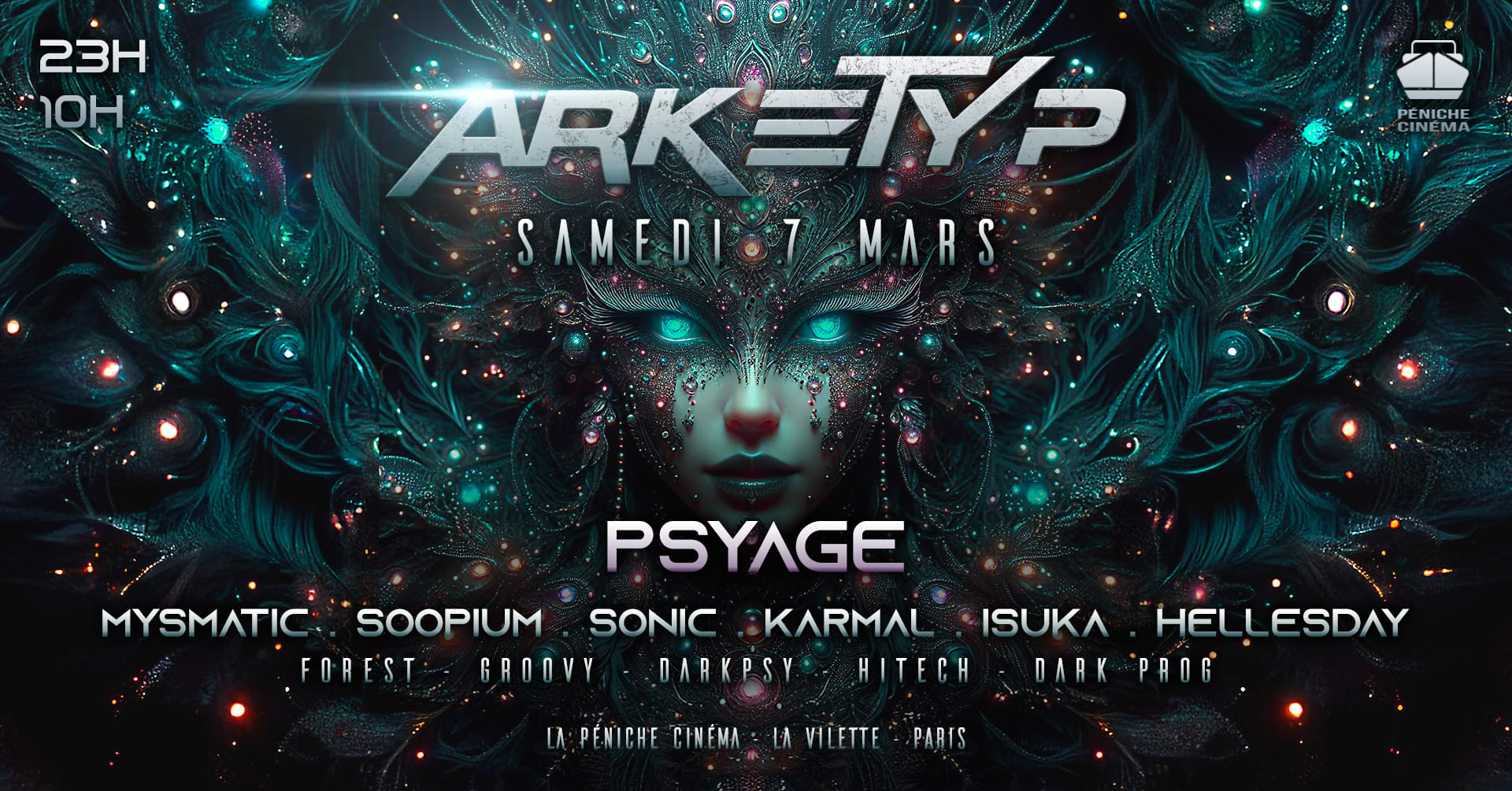 Arketyp X Péniche: Psytrance + After (23h À 10h)