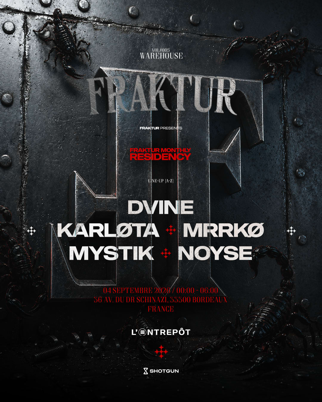 Fraktur W/ Dvine / Karløta / Mrrkø / Mystik / Noyse