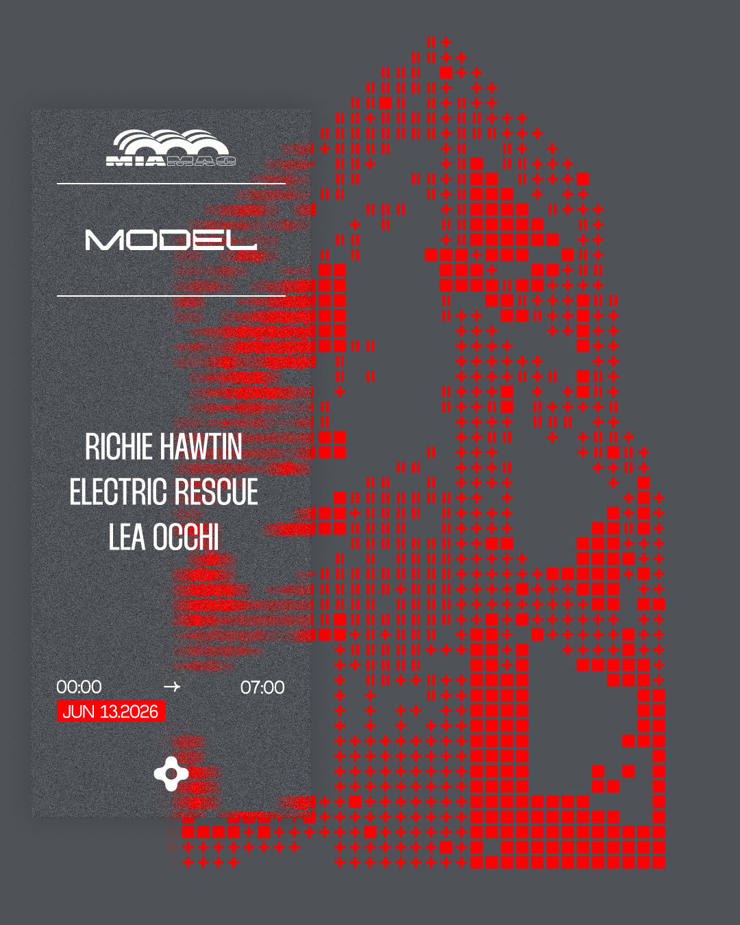 Model · Richie Hawtin, Electric Rescue, Lea Occhi