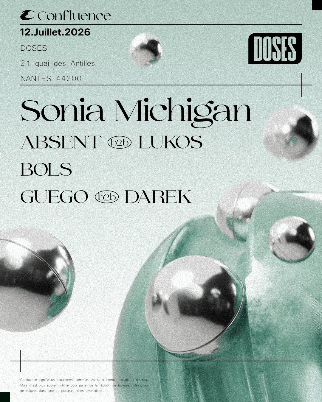 Doses Confluence - Sonia Michigan, Absent, Lukos, Bols