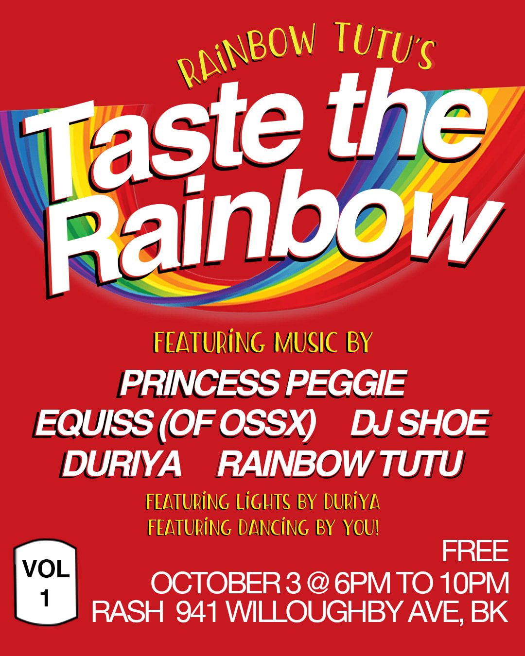 Taste The Rainbow: Free Happy Hour Party W/ Princess Peggie