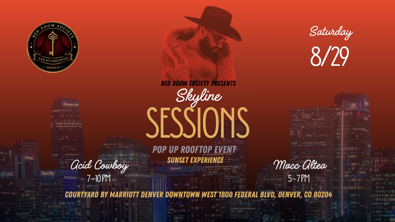 Red Room Society Presents: Acid Cowboy — Rooftop Sunset Set