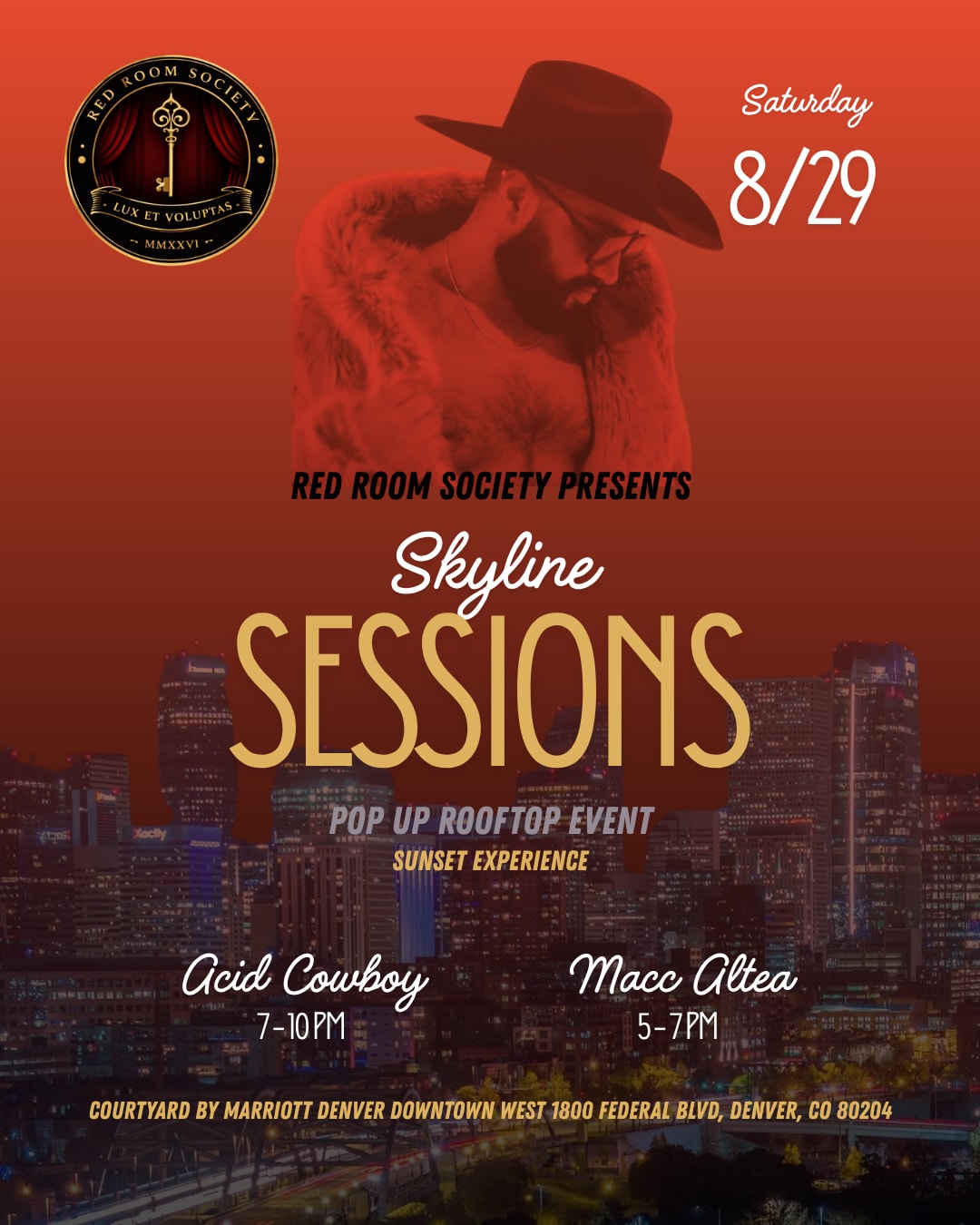 Red Room Society Presents: Acid Cowboy — Rooftop Sunset Set