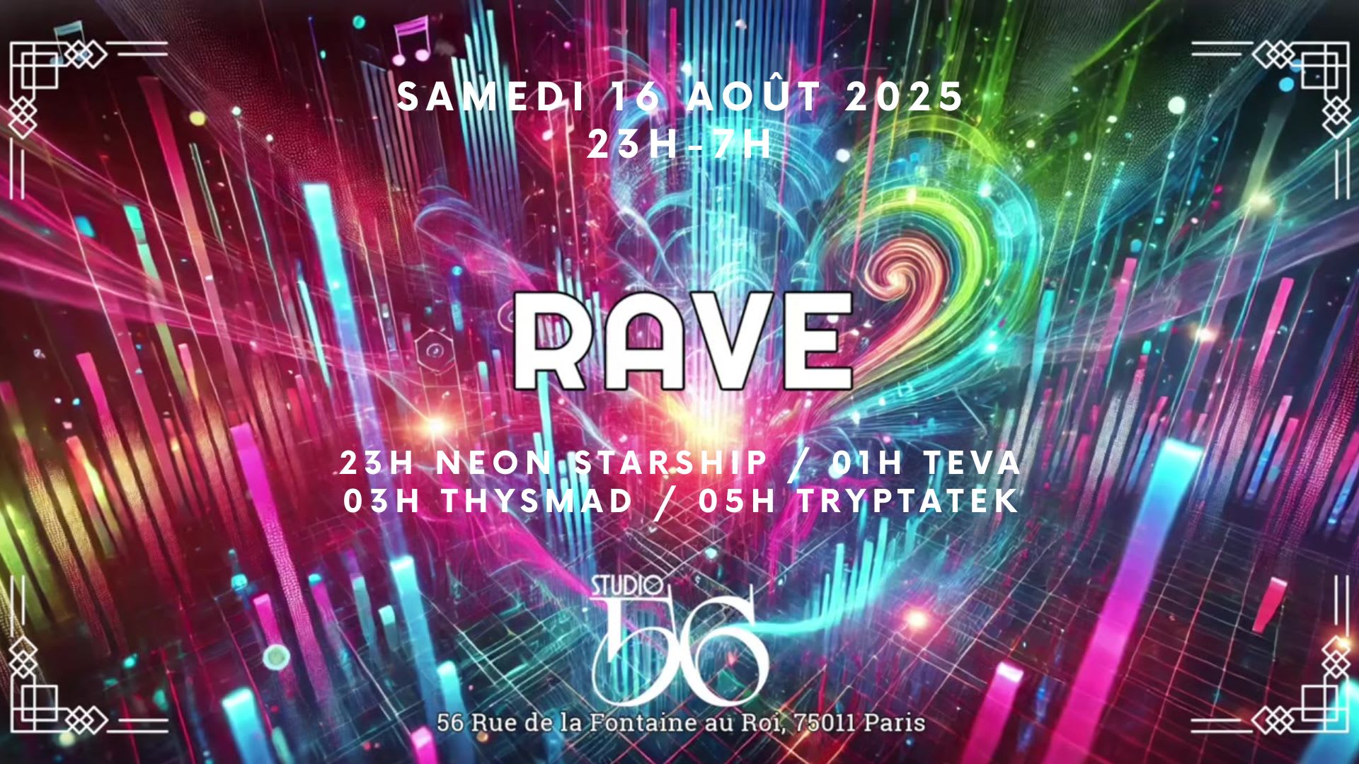 Rave W/ Neon Starship, Teva, Thysmad & Tryptatek