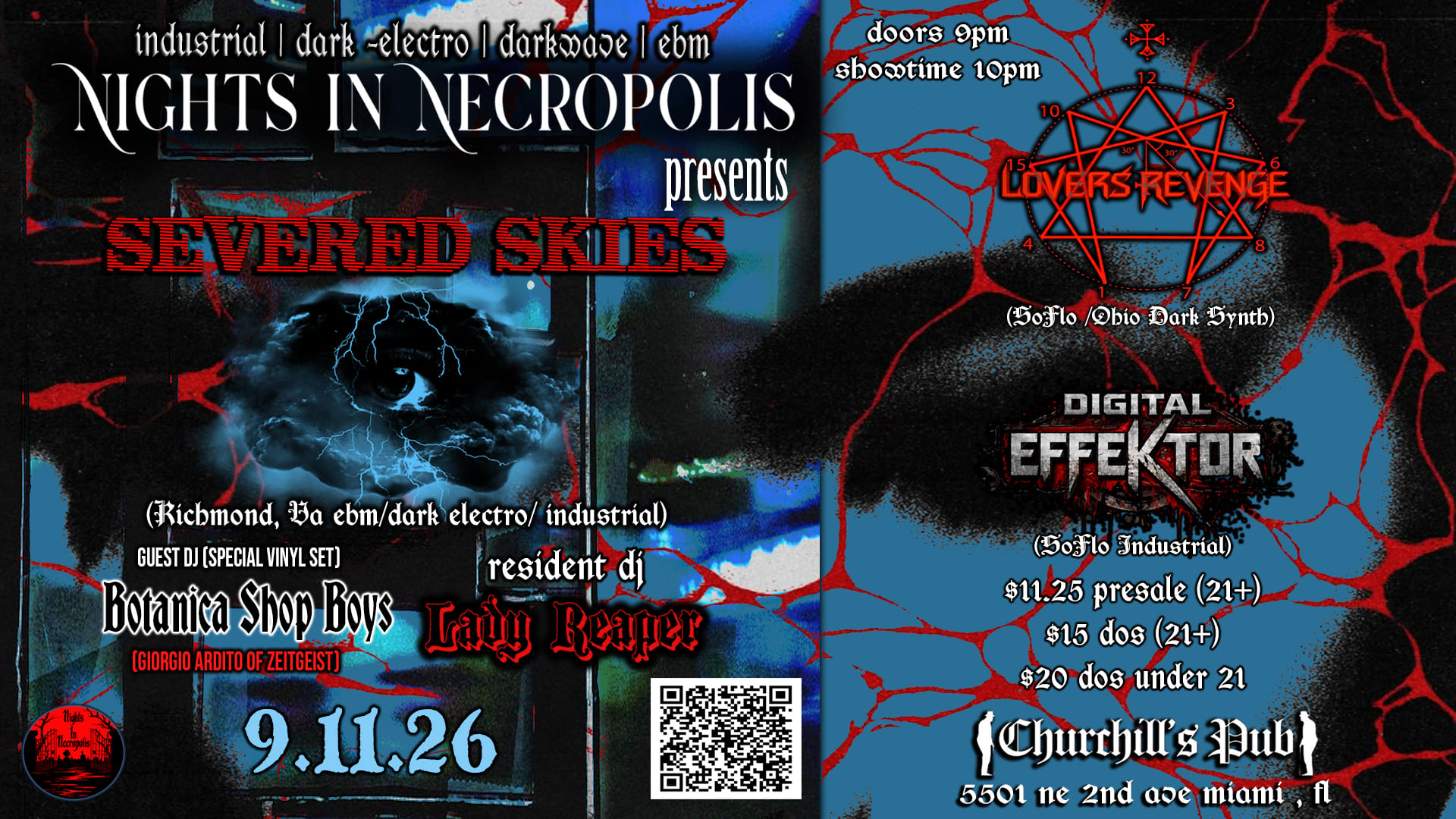 Nights In Necropolis Presents: Severed Skies (Va) & More!