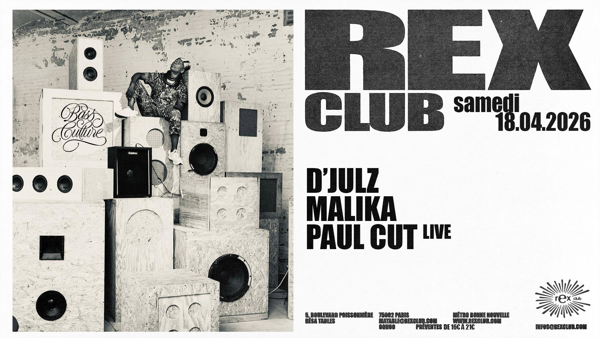 Bass Culture: D’Julz, Malika, Paul Cut Live