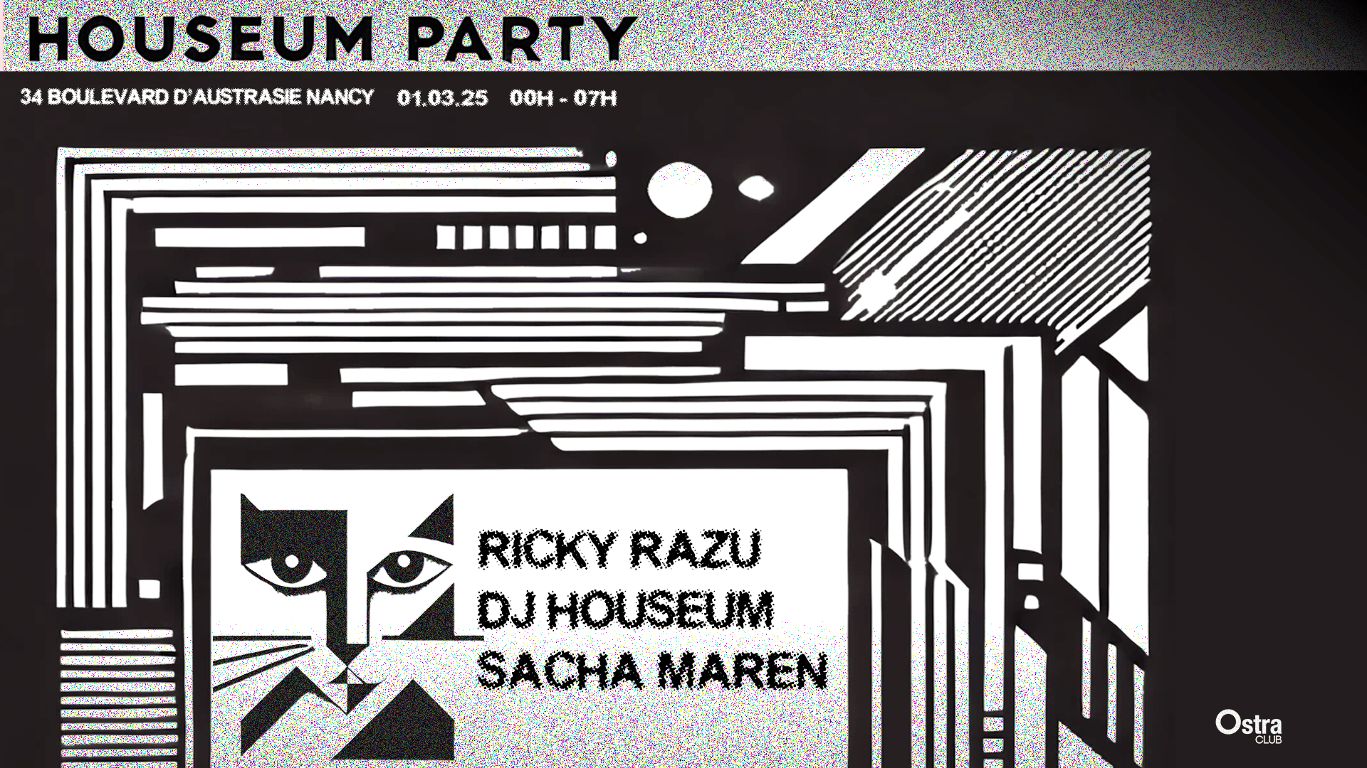 Houseum Label Night : Ricky Razu · Dj Houseum · Sacha Maren