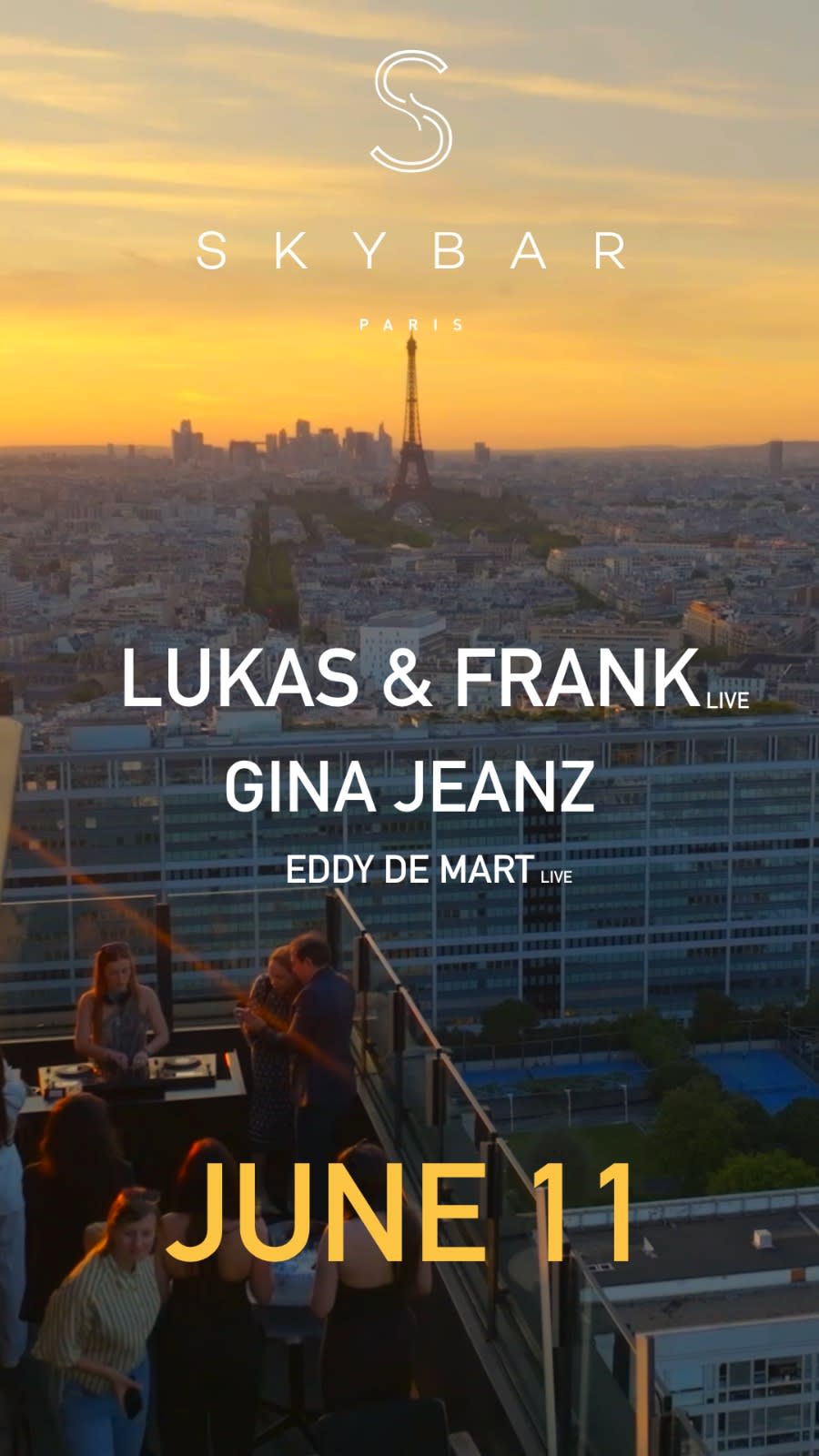 Skybar Paris : Lukas & Frank, Gina Jeanz, Eddy De Mart