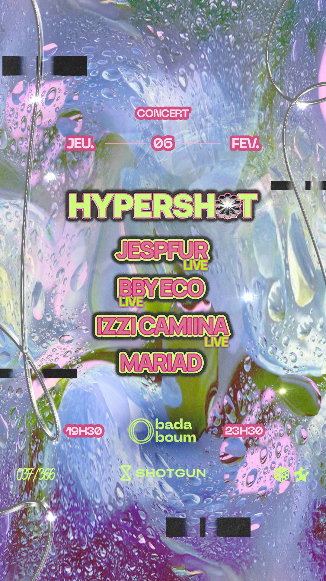 Hypershot — Jespfur (+) Bby Eco (+) Izzy Camina (+) Mariad