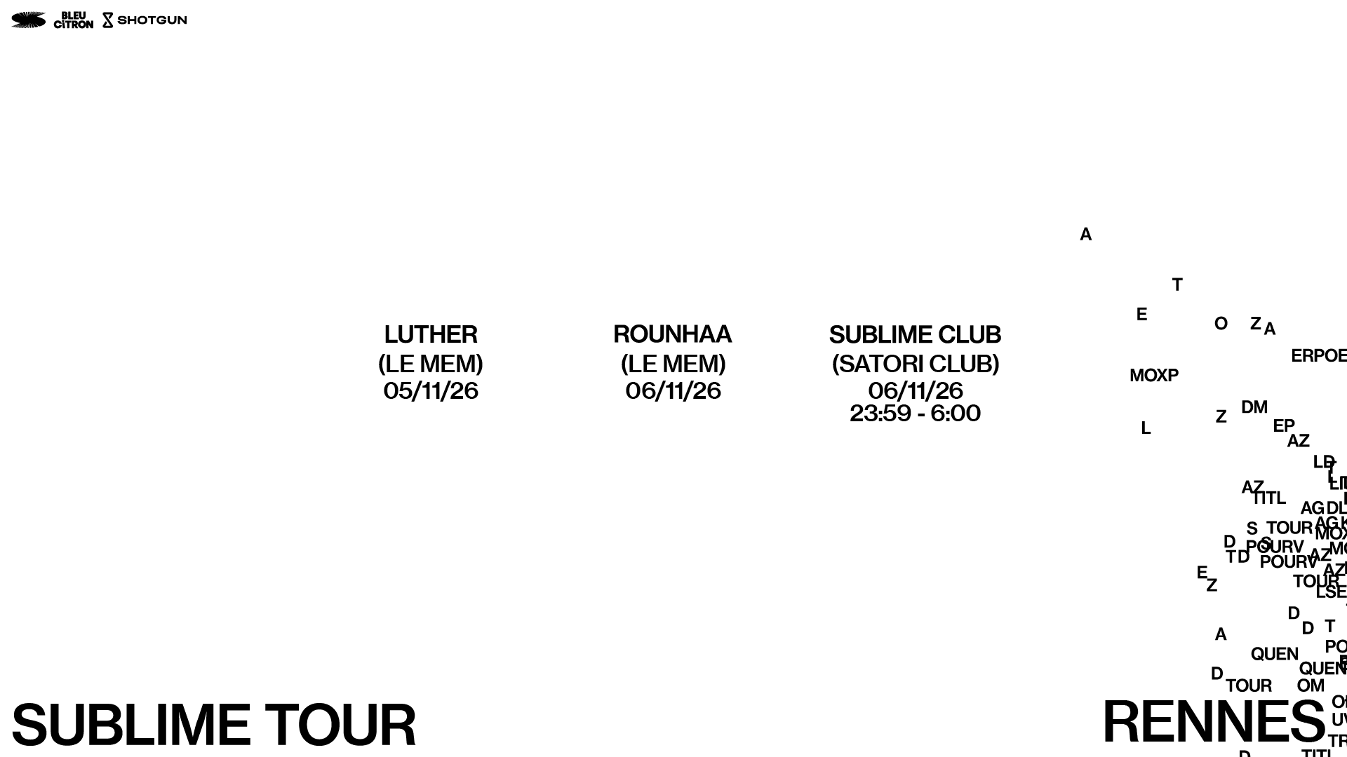 Pack 2 Concerts + Club : Sublime Tour - Rennes