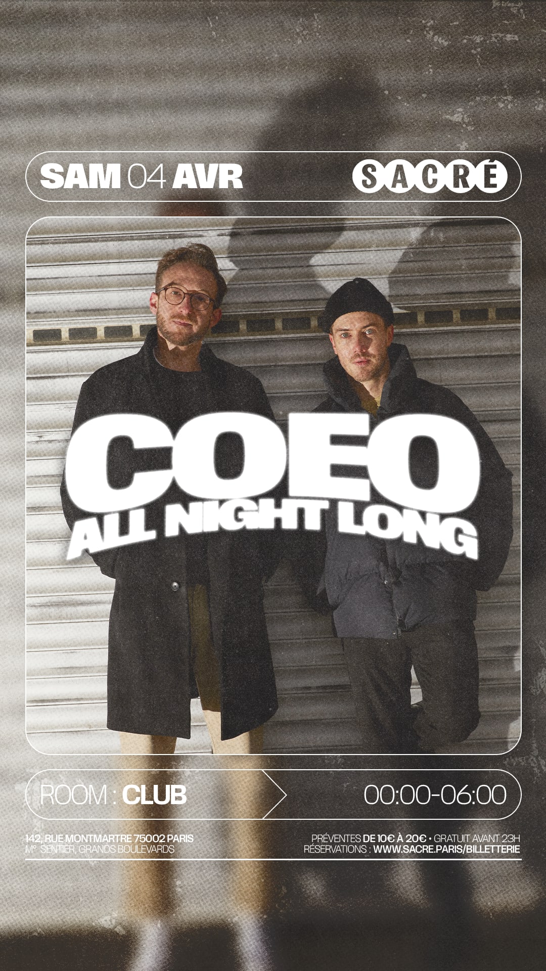 Sacré Présente : Coeo All Night Long