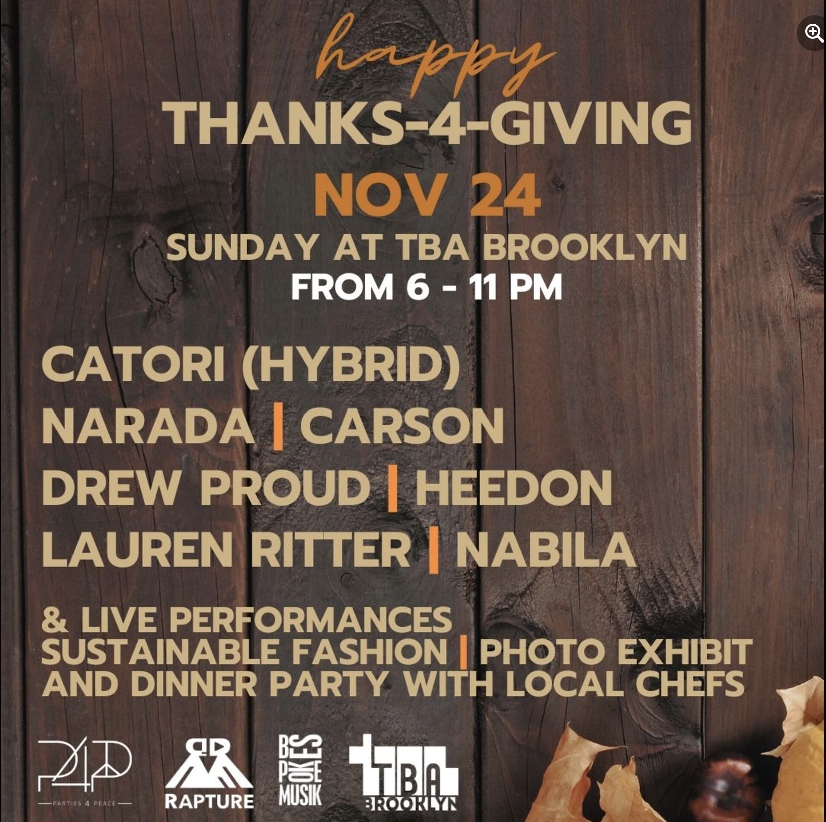 Thanks-4-Giving Dinner Party And Music
