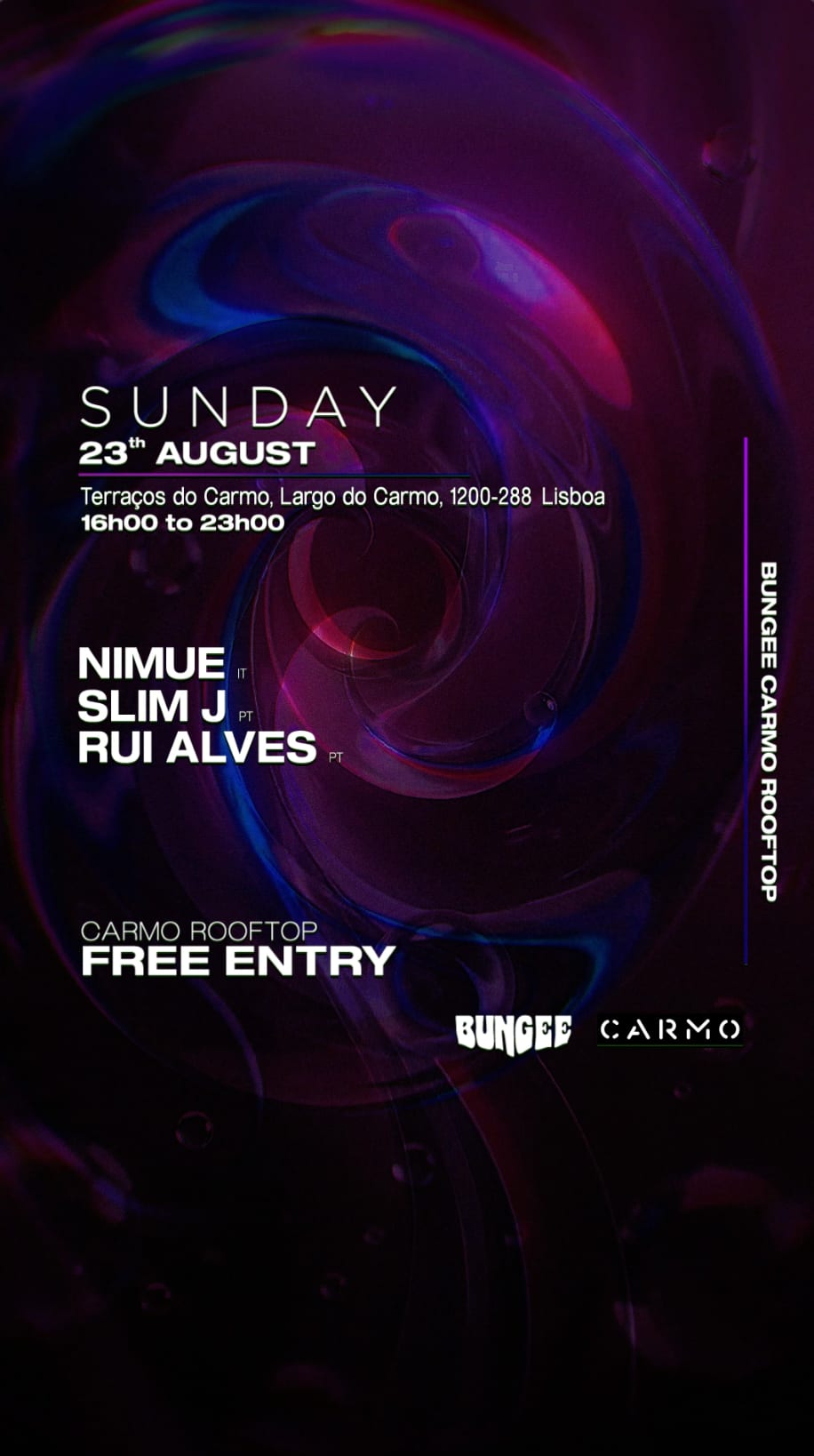 Nimue & More | Sunday 23 Aug × Carmo Rooftop • Free Entry