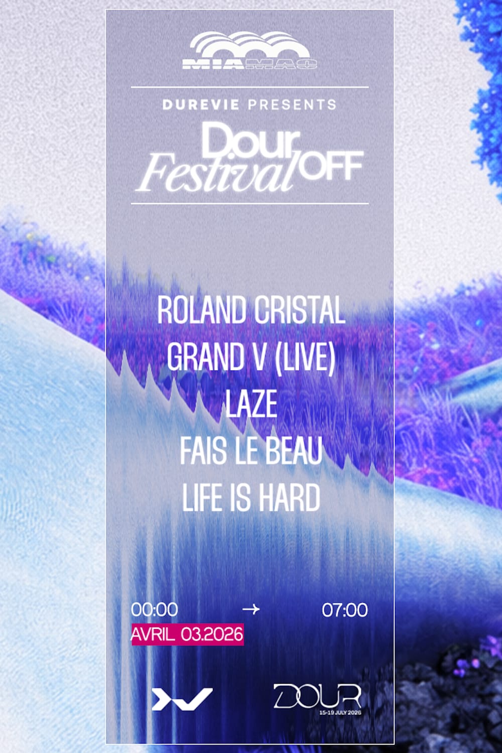Dour Festival X Dure Vie : Roland Cristal, Grand V & More