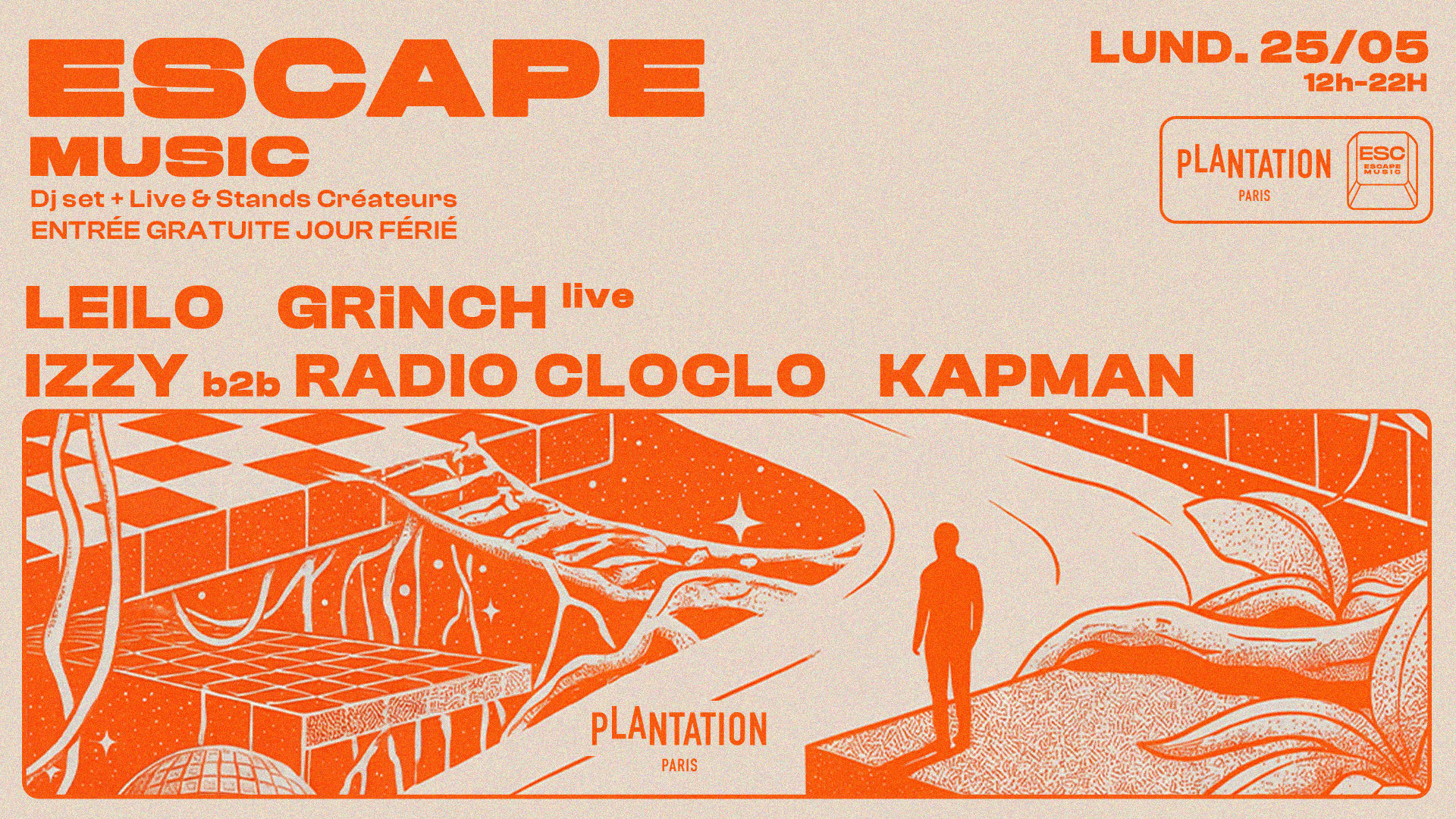 Escape Music : Day Party (Jour Férié) (Entrée Libre)