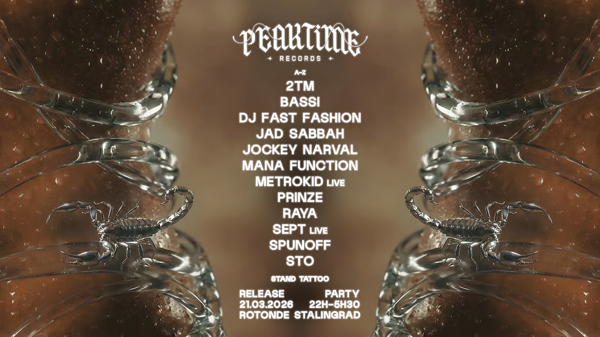Places Dispo A L'entree - Peaktime Records : 2tm, Bassi&More