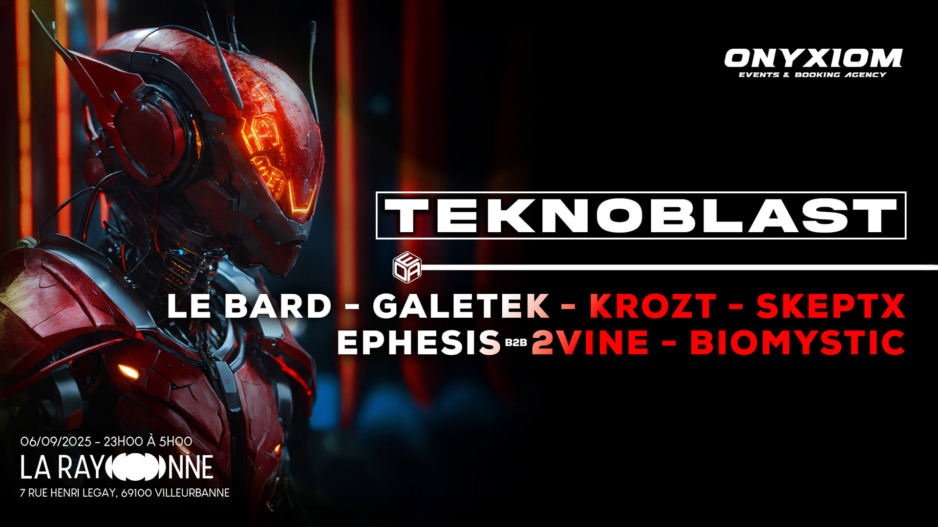 Onyxiom - Teknoblast - W/ Le Bard, Biomystic, Ephesis & More
