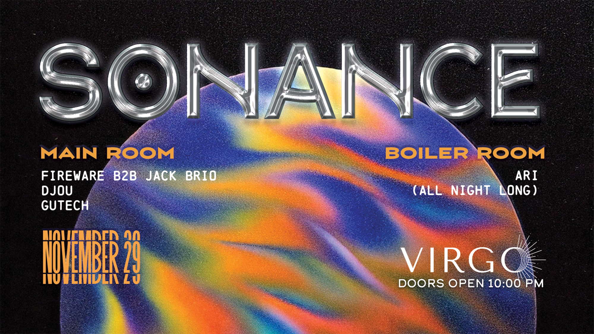 Sonance November 29th @Virgo