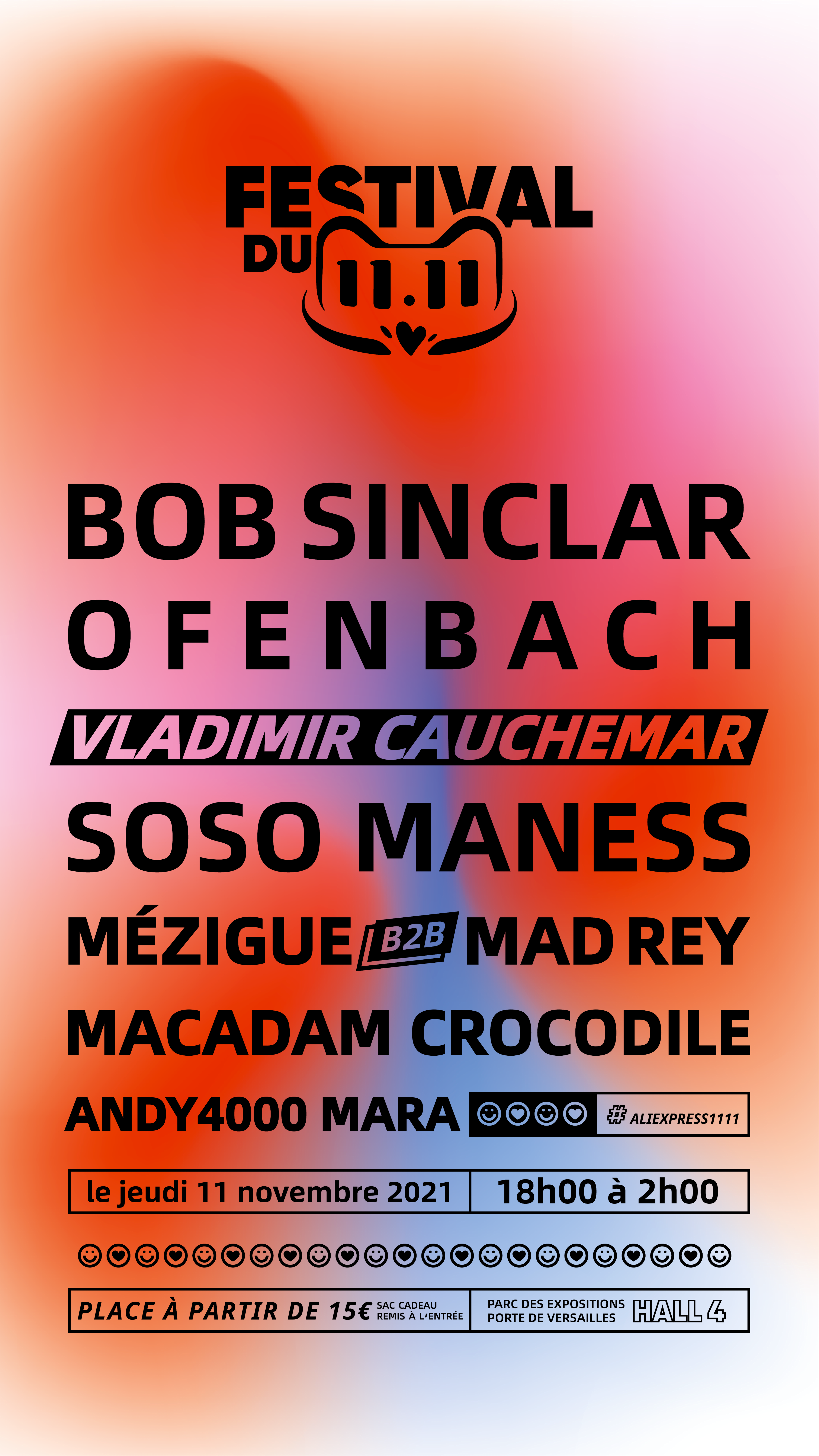 Festival Du 11.11 W/ Bob Sinclar, Ofenbach, Soso Maness & Other Guests