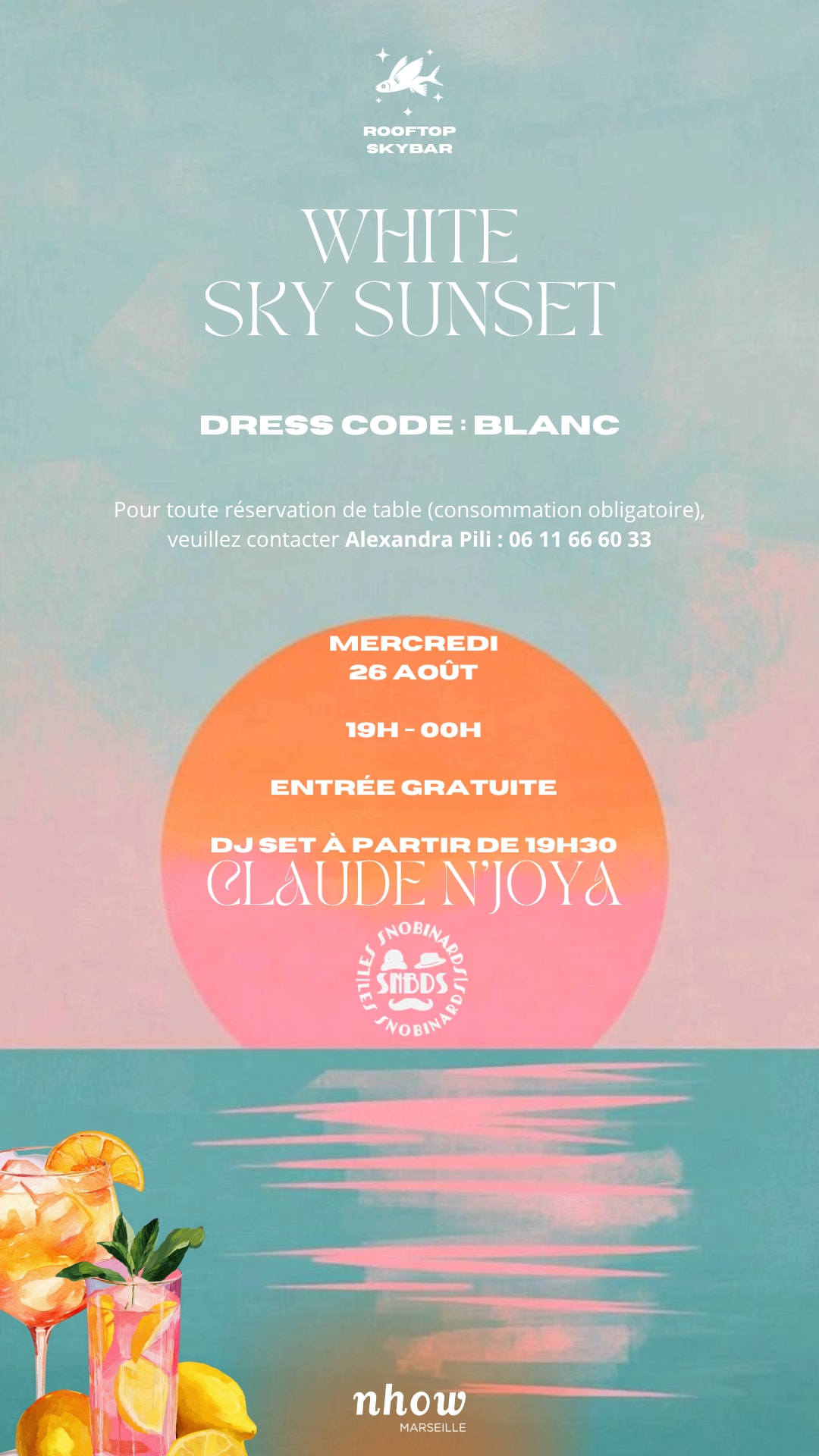 Sky Sunset 🤍Soirée Blanche Skybar I Dj Claude Njoya - 26.08