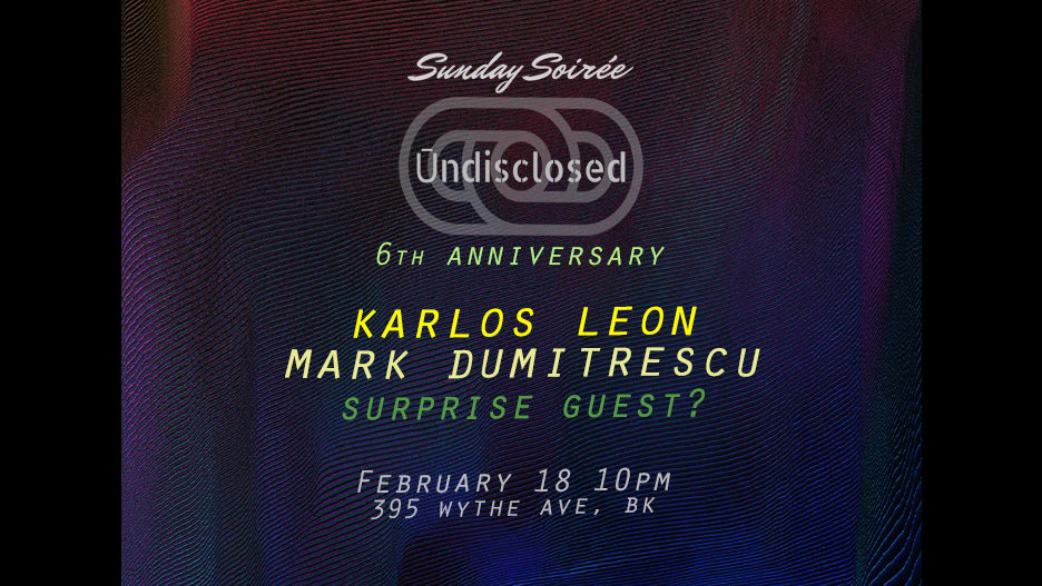 Sunday Soirée Feat. Undisclosed Anniversary